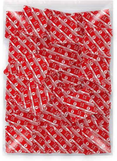 London Kondome London Rot Kondome, Verhütungsmittel, 100er Pack, 100 Kondome mit Erdbeergeschmack aus Naturkautschuklatex