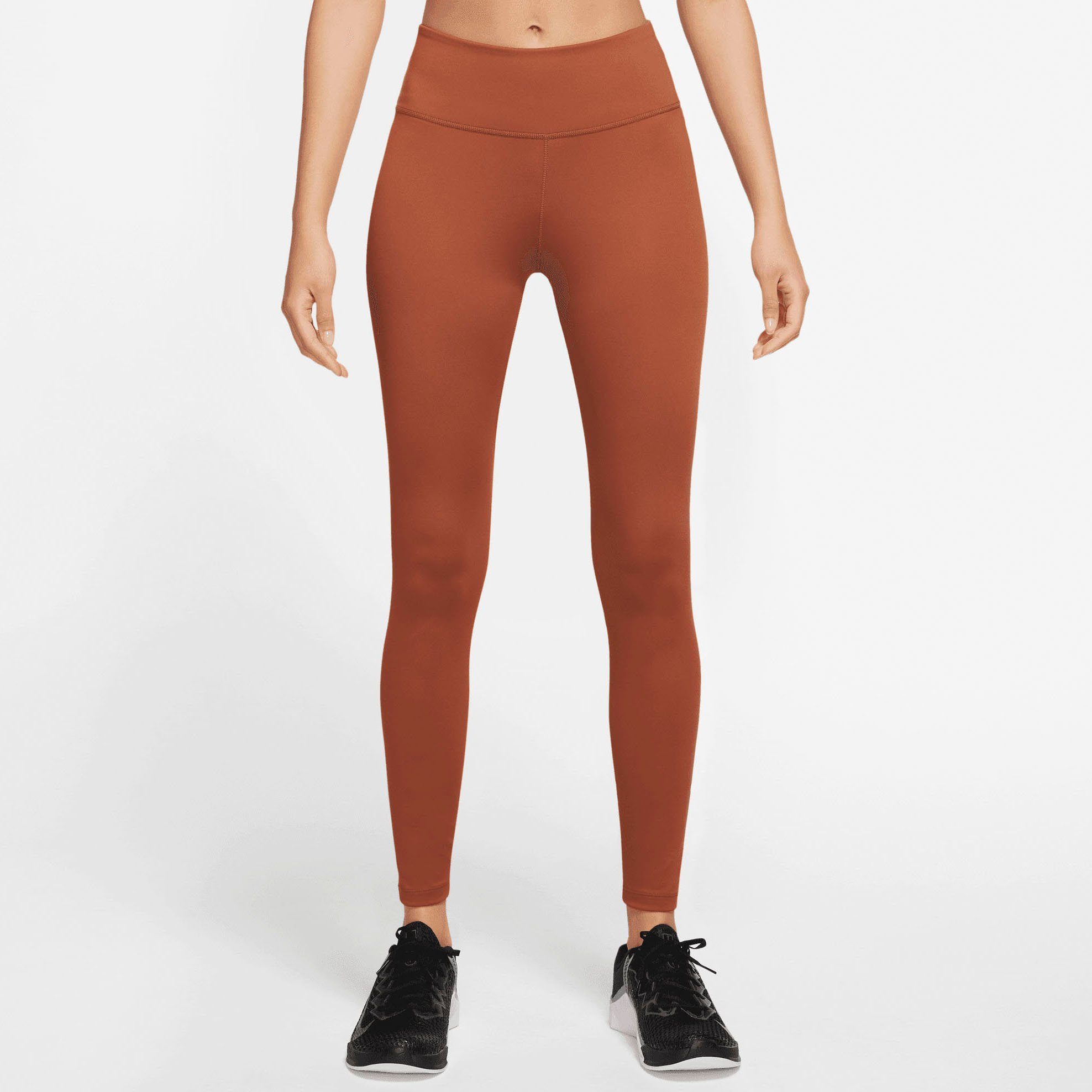 Nike Trainingstights ONE WOMEN'S LEGGINGS braun MID-RISE