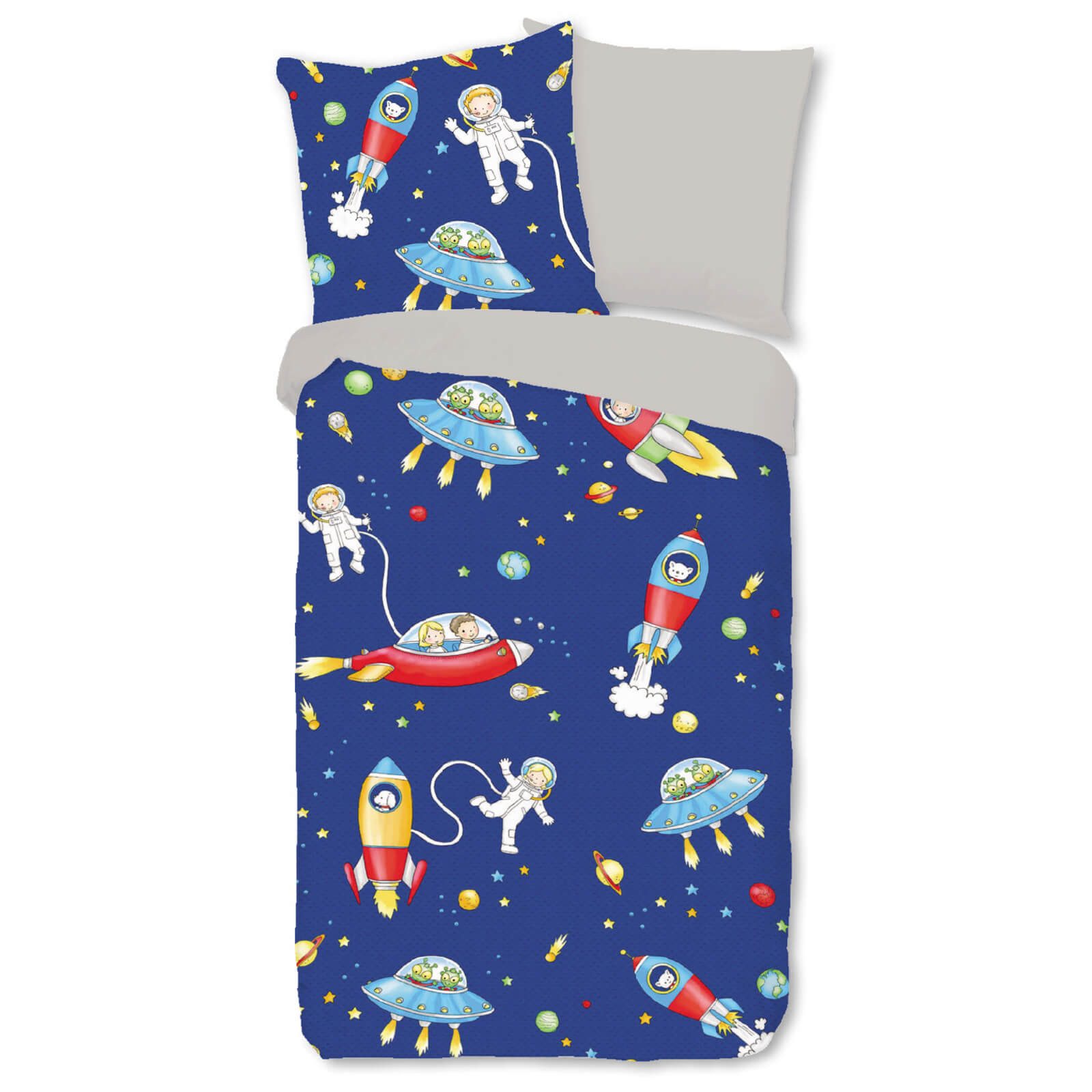ESPiCO Kinderbettwäsche Weltraumfreunde, Renforcé, 2 teilig, günstig online kaufen