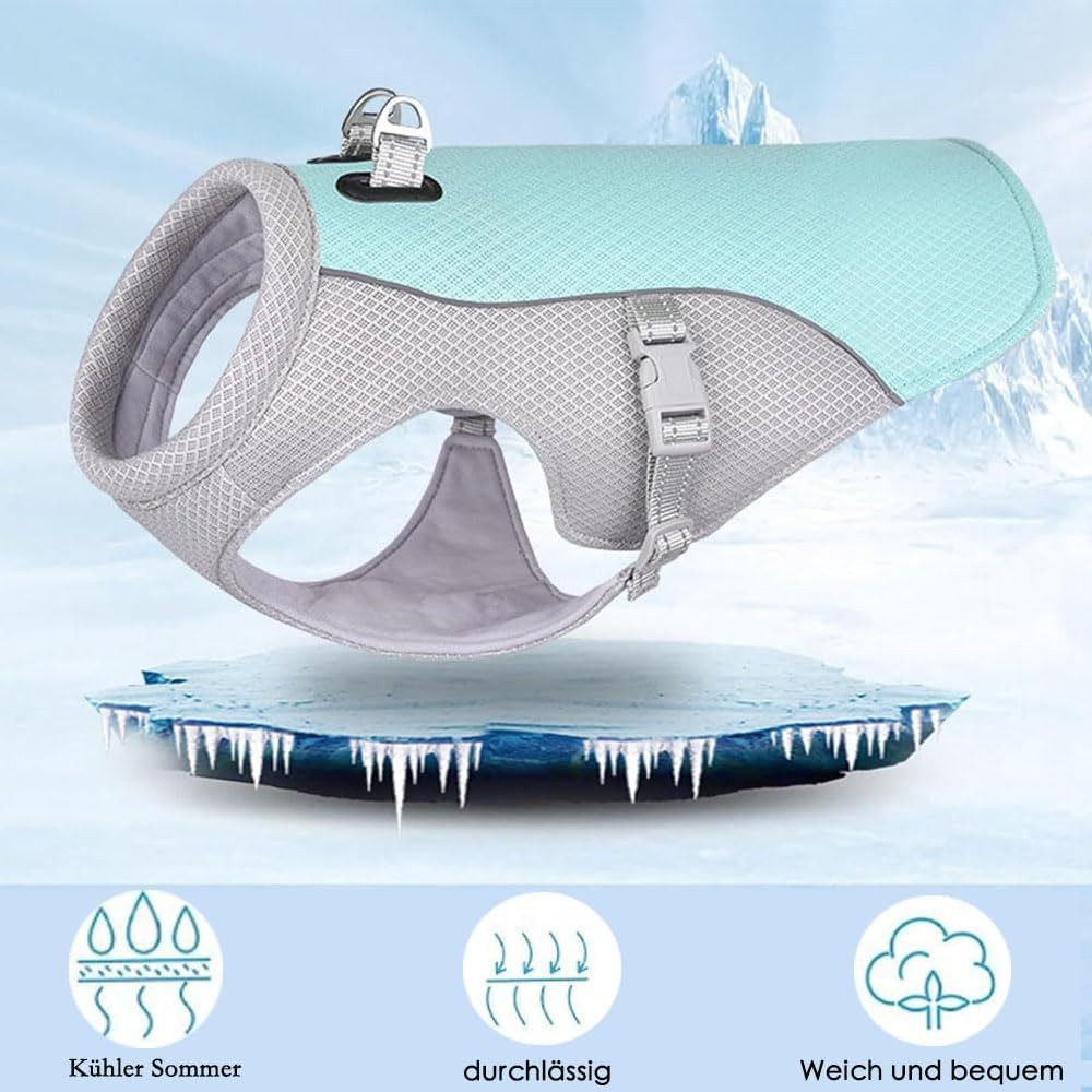 FELIXLEO Hundeweste Kühlweste für Hunde Leicht Reflektierend UV Schutz Atmungsaktiv M