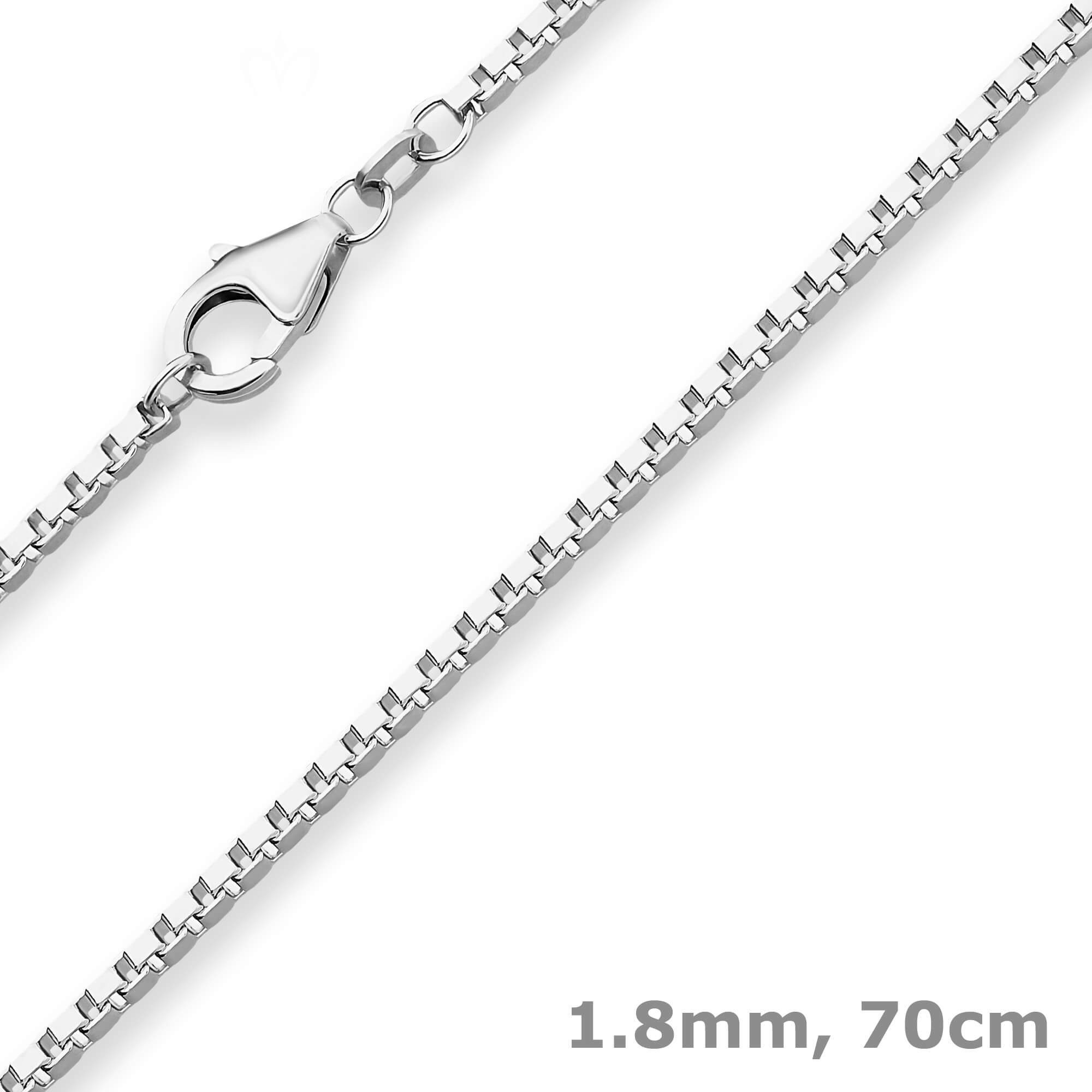 Silberkette 1,8mm Veneziakette aus 925 Silber rhodiniert 70cm
