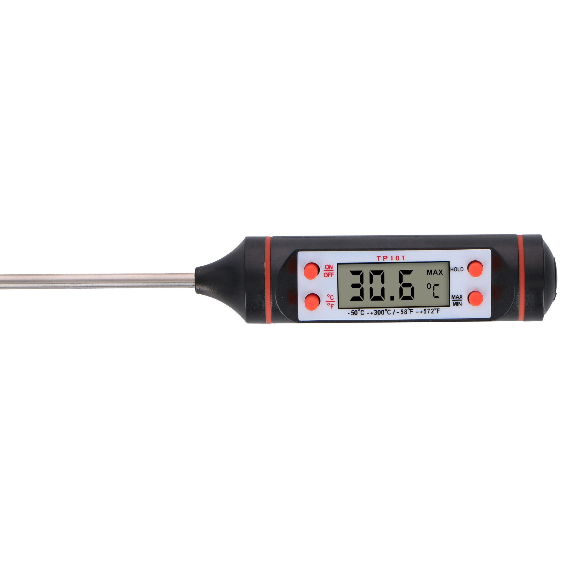Alpina Bratenthermometer ALPINA Digitales-Küchenthermometer, 25x240 mm, -50 bis +300 Grad Cel.