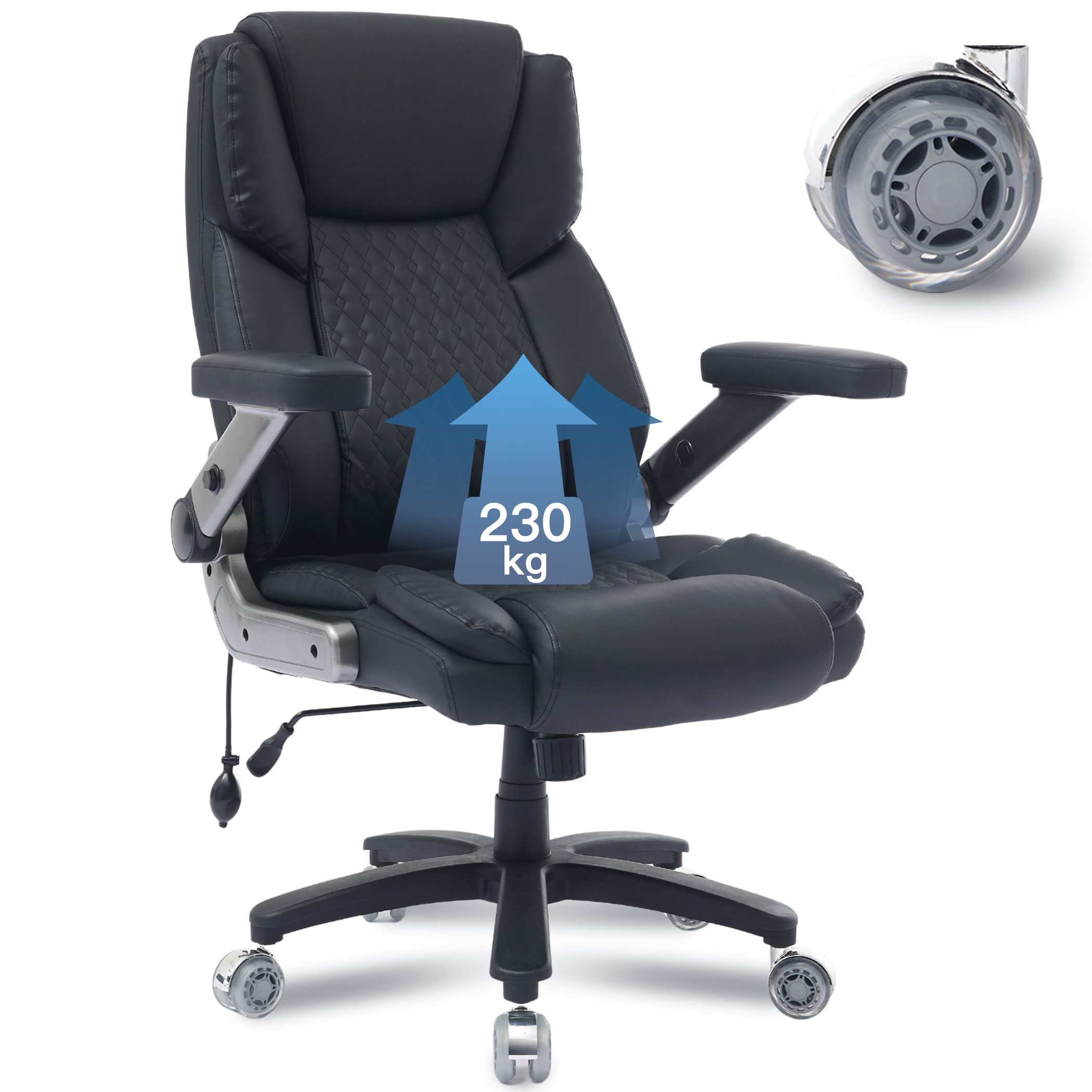 SeedWave Bürostuhl Drehbar Chefsessel 230kg in XXL-Größe mit Aufblasbarer L günstig online kaufen
