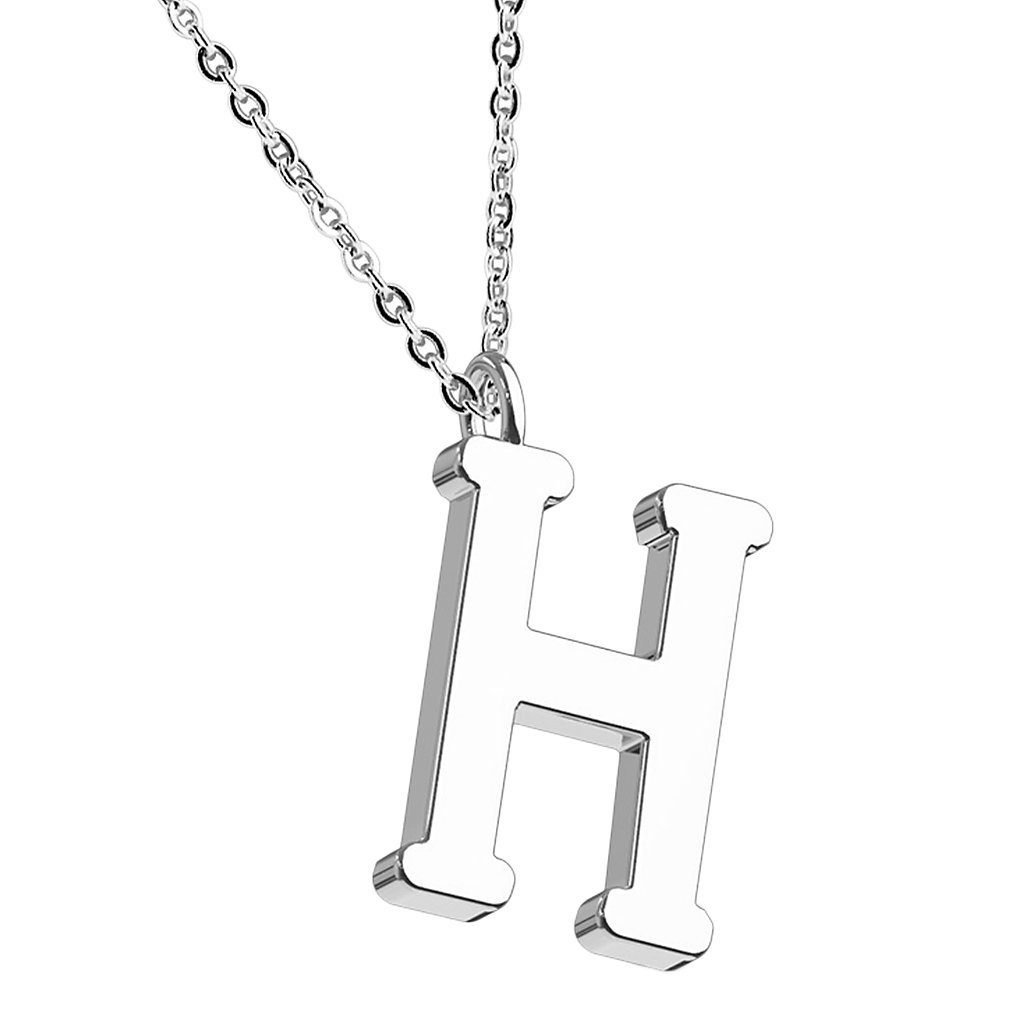 Taffstyle Kette mit Anhänger Buchstaben Halskette Silber Damen Initialen Schmuck A-Z (Personalisierte Halskette mit Buchstaben stilvoll und zeitlos - Geschenkidee), Dezenter Schmuck für jeden Anlass und Alltag