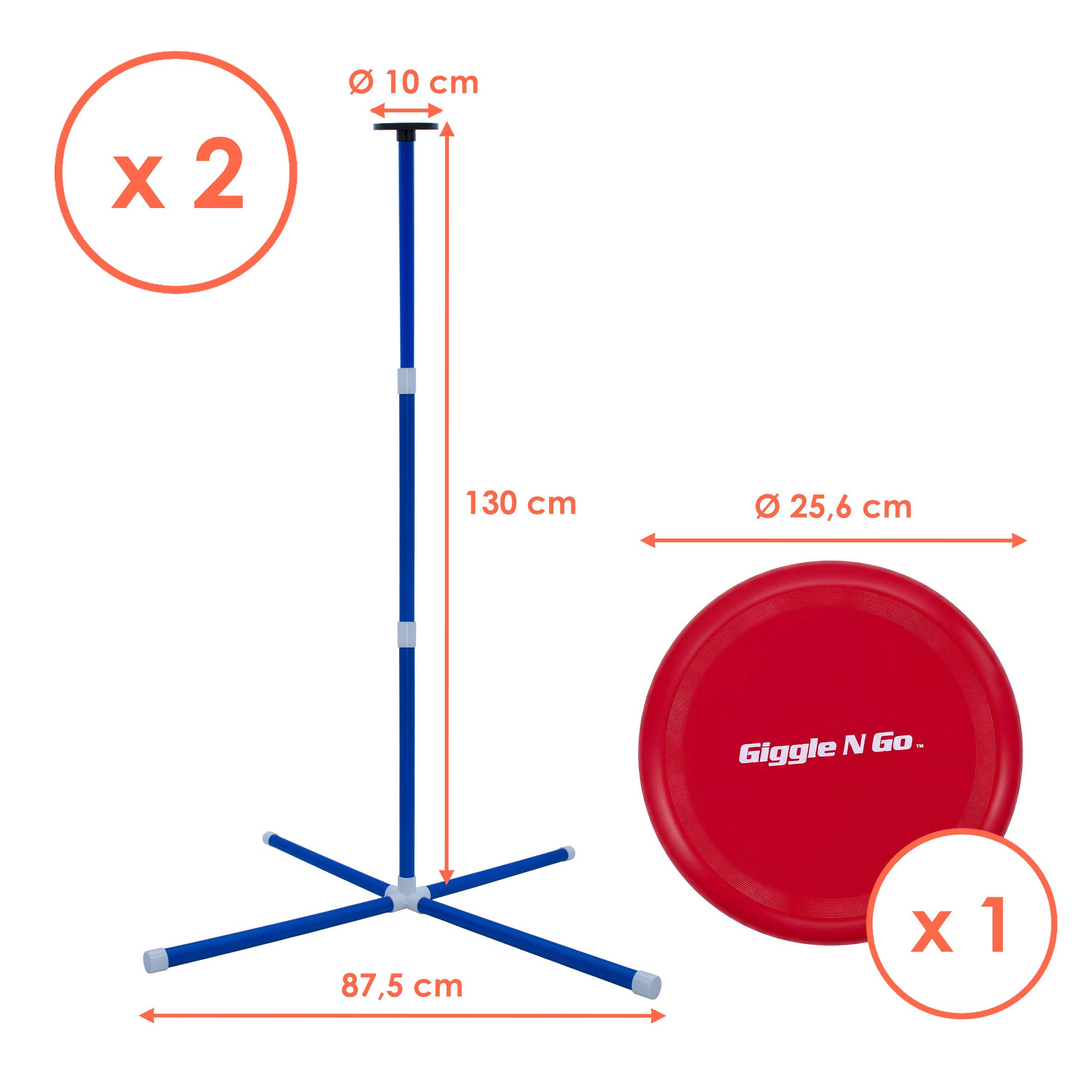 Spetebo Spiel Knock-Off Disc Wurfspiel für drinnen und draußen - 3-teilig, Geschicklichkeitsspiel, inklusive 4 Metall Heringe