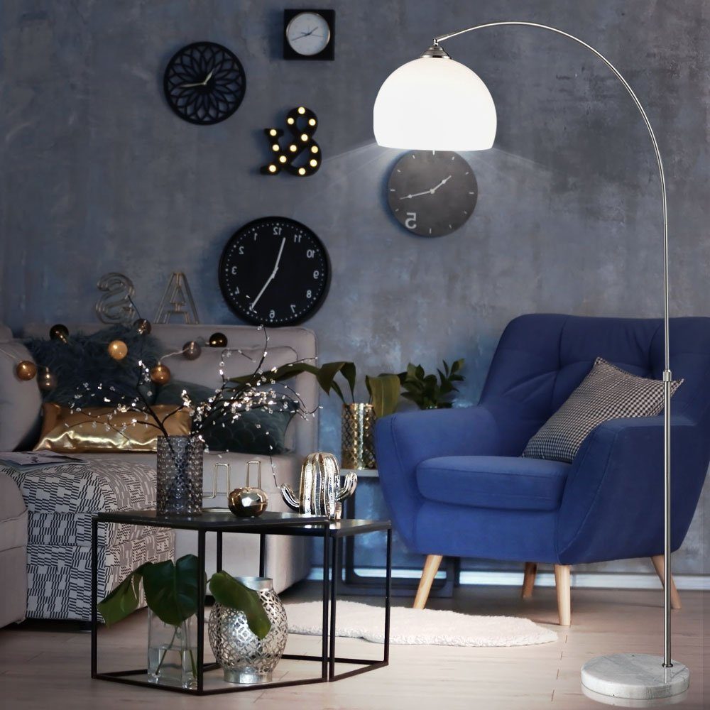 GLOBO LIGHTING LED Stehlampe, Leuchtmittel inklusive, Warmweiß, LED 9,5 Watt Steh Leuchte Marmor Sockel Beleuchtung Decken Fluter Lese
