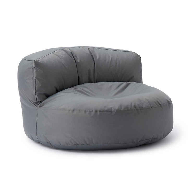 Lumaland Sitzsack Round Sofa Sitzkissen Bean Bag Couch Lounge, inkl. Rückenlehne In-& Outdoor 90x90x50cm