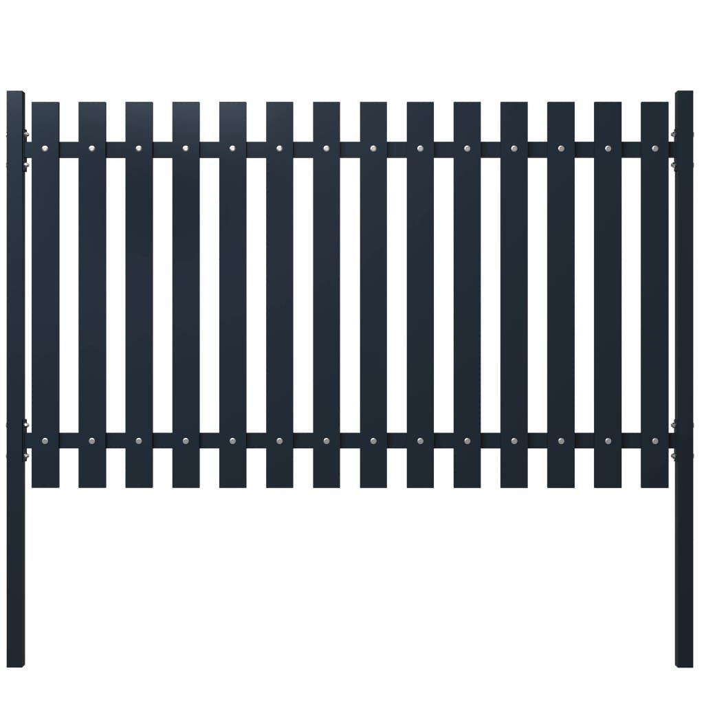 vidaXL Gartentor Zaunfeld Anthrazit 174,5x75 cm Pulverbeschichteter Stahl