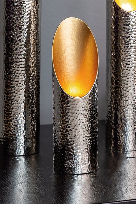Metall, Fink aus Lichteffekt, FIRAT, Teelichthalter besonderem mit Kerzenhalter, vernickelt