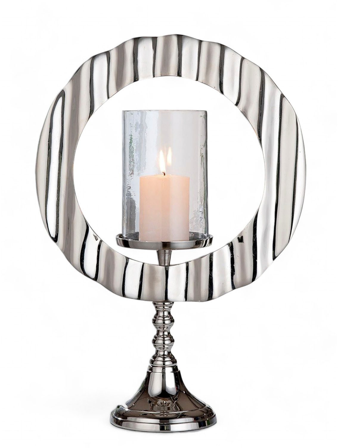 Casablanca by Gilde Windlicht Kerzenleuchter Circulus silber (1 St)