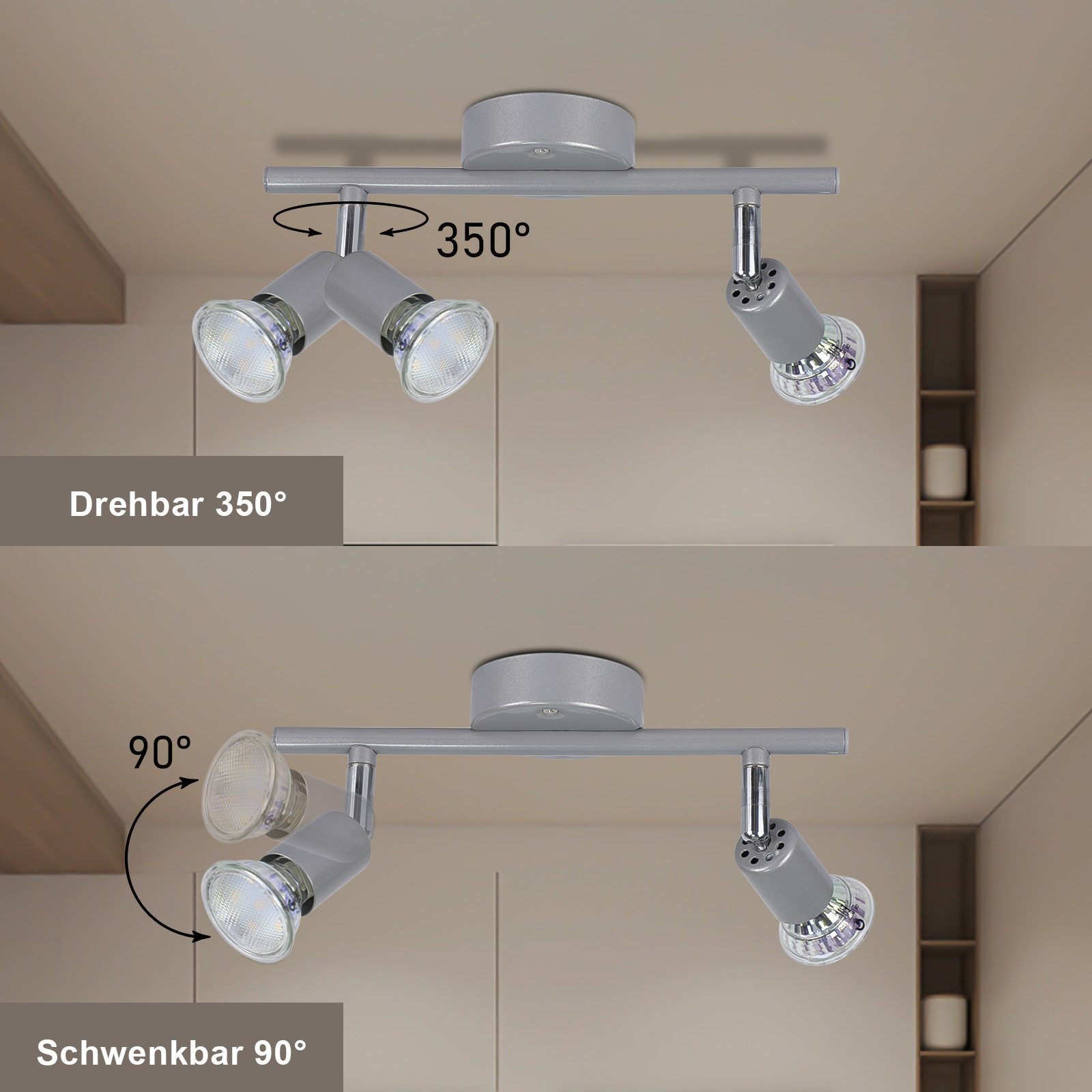 Nettlife LED Deckenstrahler LED Deckenstrahler Schwenkbar GU10 1/2/3/4 Flam günstig online kaufen