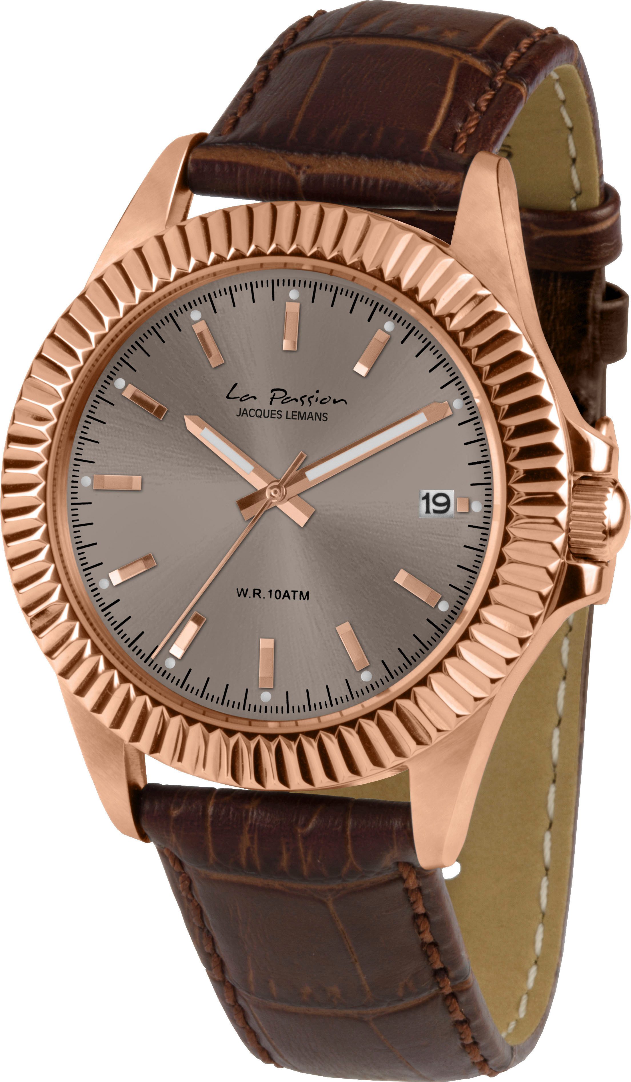 Jacques Lemans Quarzuhr La Passion LP-125D, Armbanduhr, Damenuhr, Lederarmb günstig online kaufen