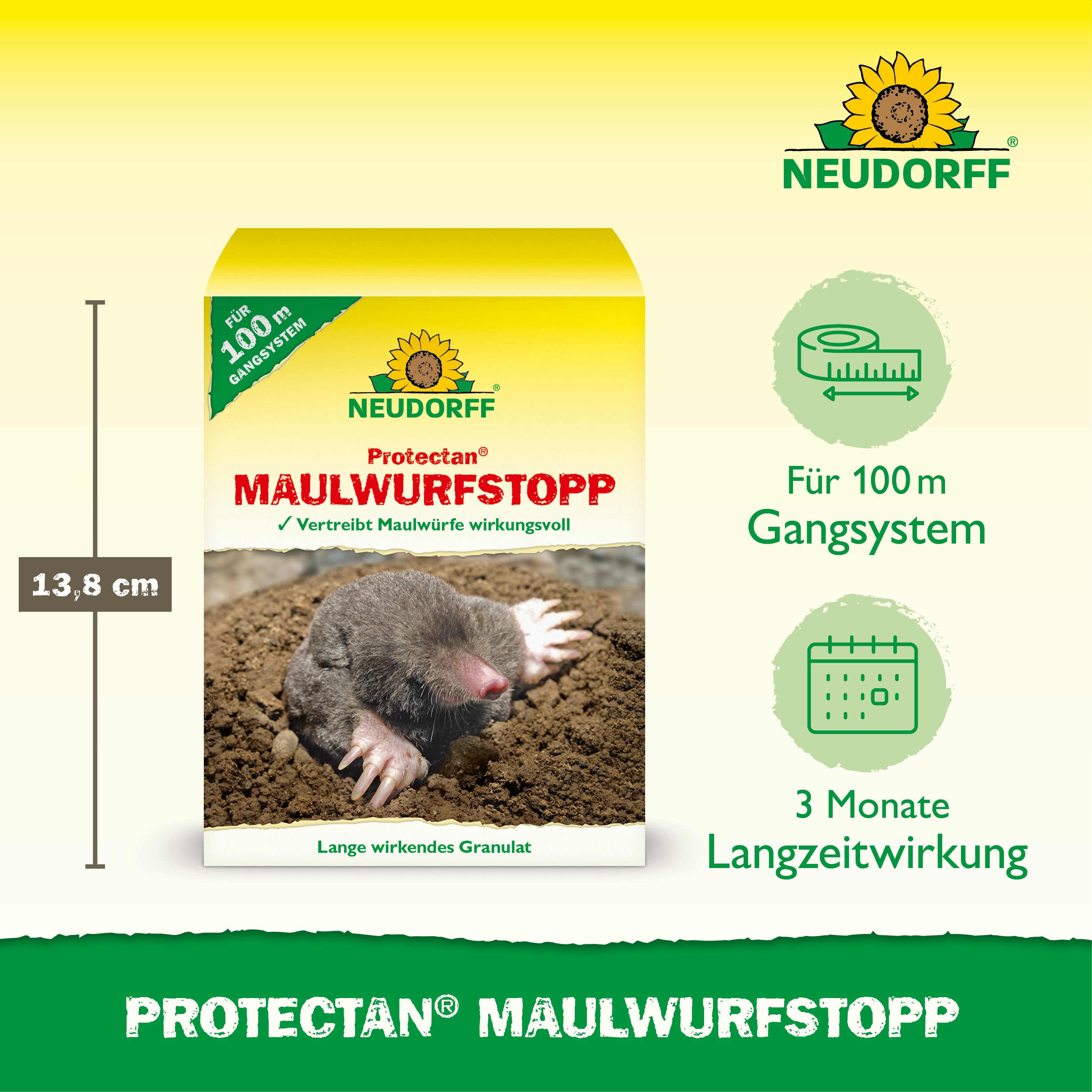 Neudorff Vergrämungsmittel Protectan MaulwurfStopp 200 g, Geruchsbasiertes Fernhaltegranulat für Maulwürfe, 200 g für bis zu 100 m Gangsystem, Geruchsbasierte A – Bild 3 von 5