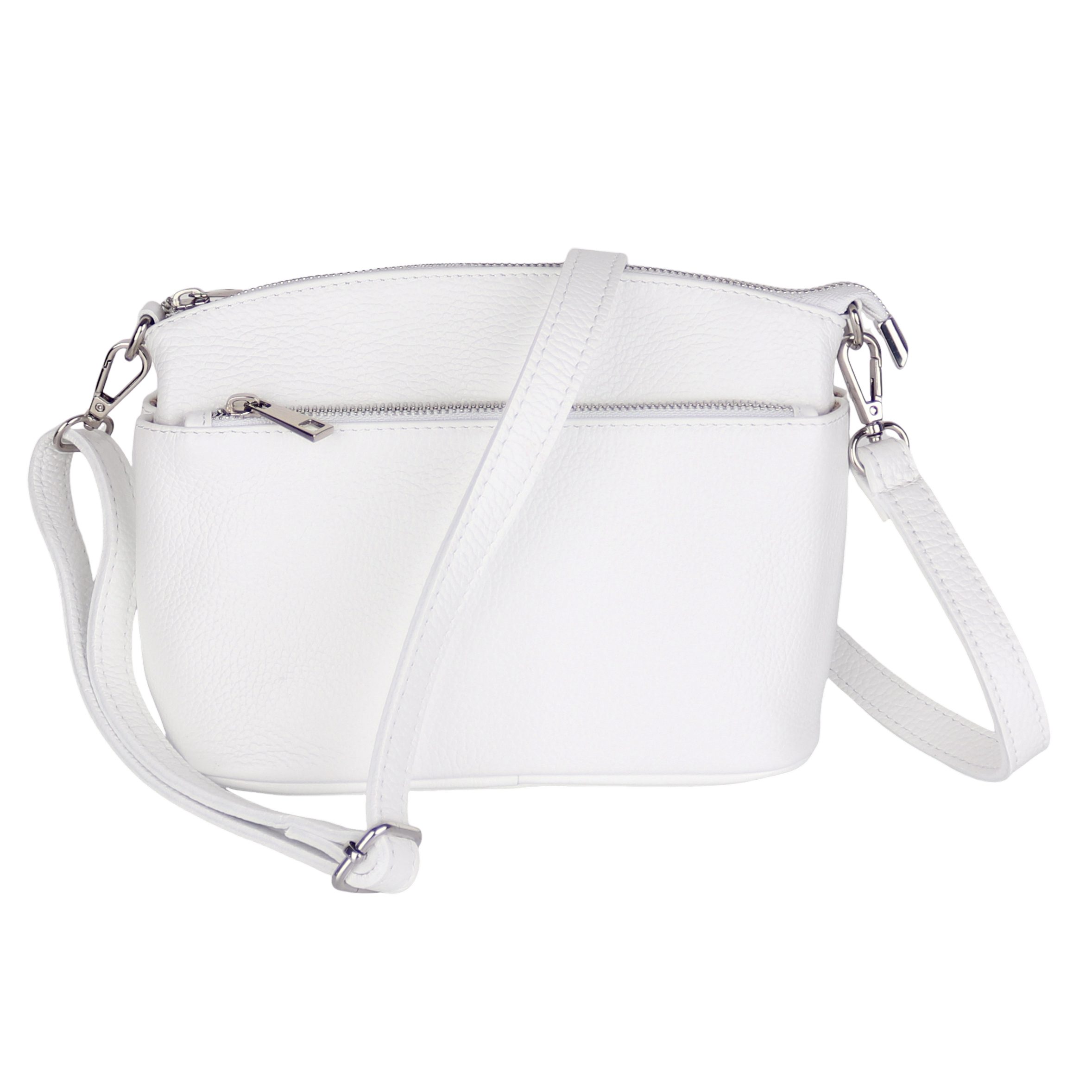 MIRROSI Umhängetasche Damen, Echtleder, Leder, Made in Italy, 25x17x10cm Klein (Schultertasche für jeden Anlass (1 Tasche mit 1 oder 2 Gurte), Crossbody Bag, Schwarz, gemusterten& verstellbaren Schulterriemen
