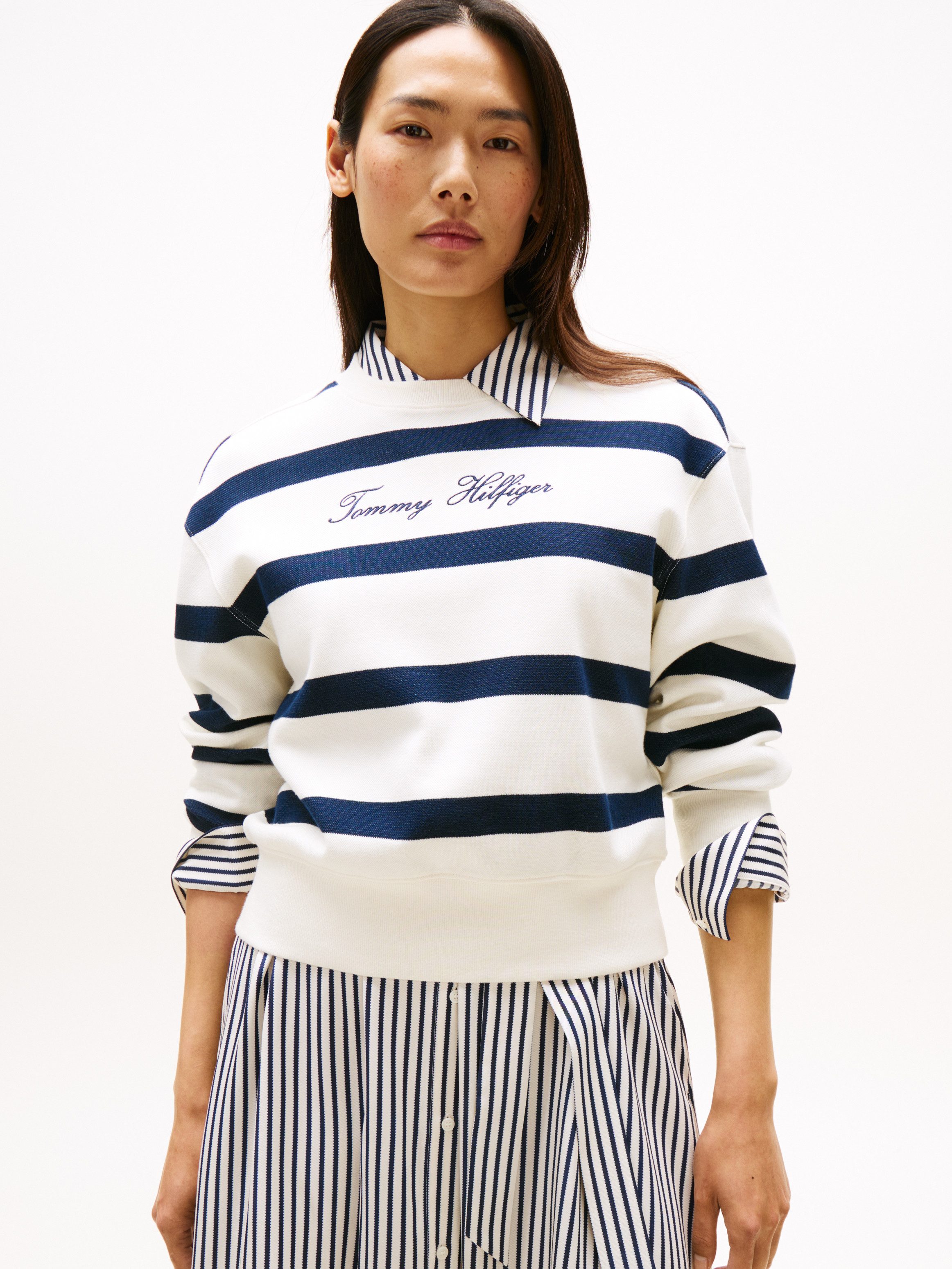 Tommy Hilfiger Sweatshirt SCRIPT REG PIQUE SWTSHRT mit Tommy Hilfiger Scrip günstig online kaufen
