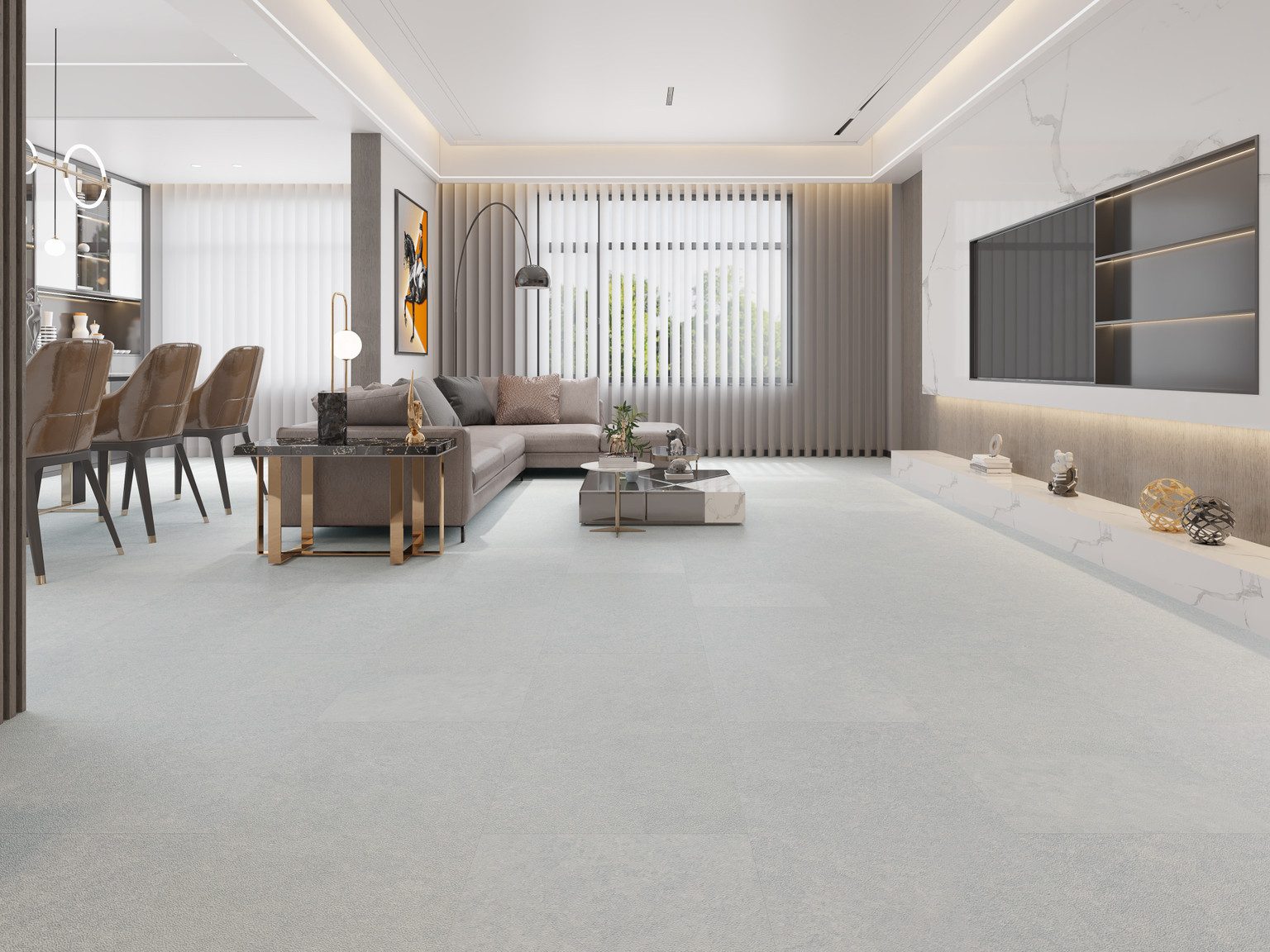 HORI Vinylboden HORI Klick-Hartvinylboden Rigid SPC Fliesenoptik, Rigid SPC, Calcola calma, Stein-/Fliesenoptik, Nutzungsklasse 33/42, Muster, Handmuster, Rigid SPC, Fliesenoptik, Klicksystem, Trittschall integriert