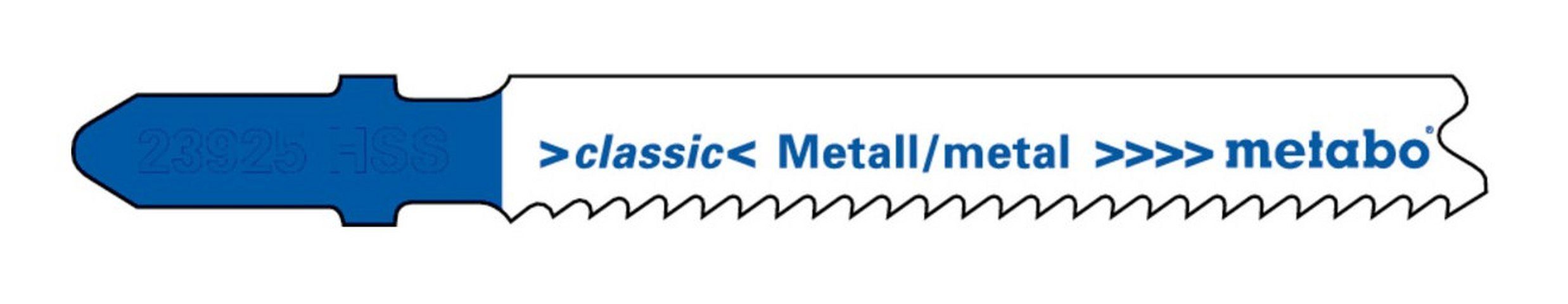 metabo Stichsägeblatt (5 Stück), Metall Serie classic 66 / 1,9-2,3 mm progressiv HSS mit Eintauchspitze