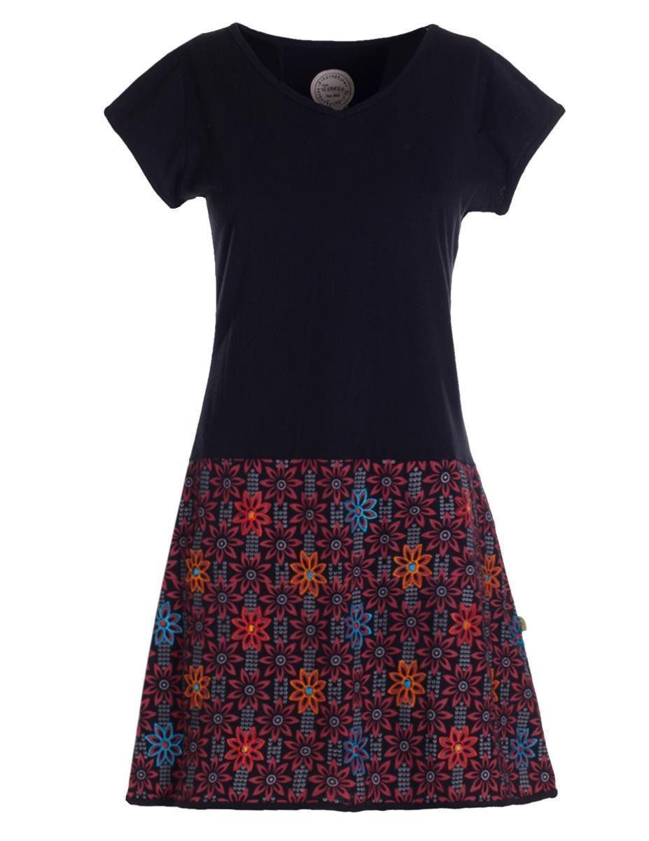 Vishes Tunikakleid Damen Sommerkleid Kurzarm Blumen-Kleid günstig online kaufen