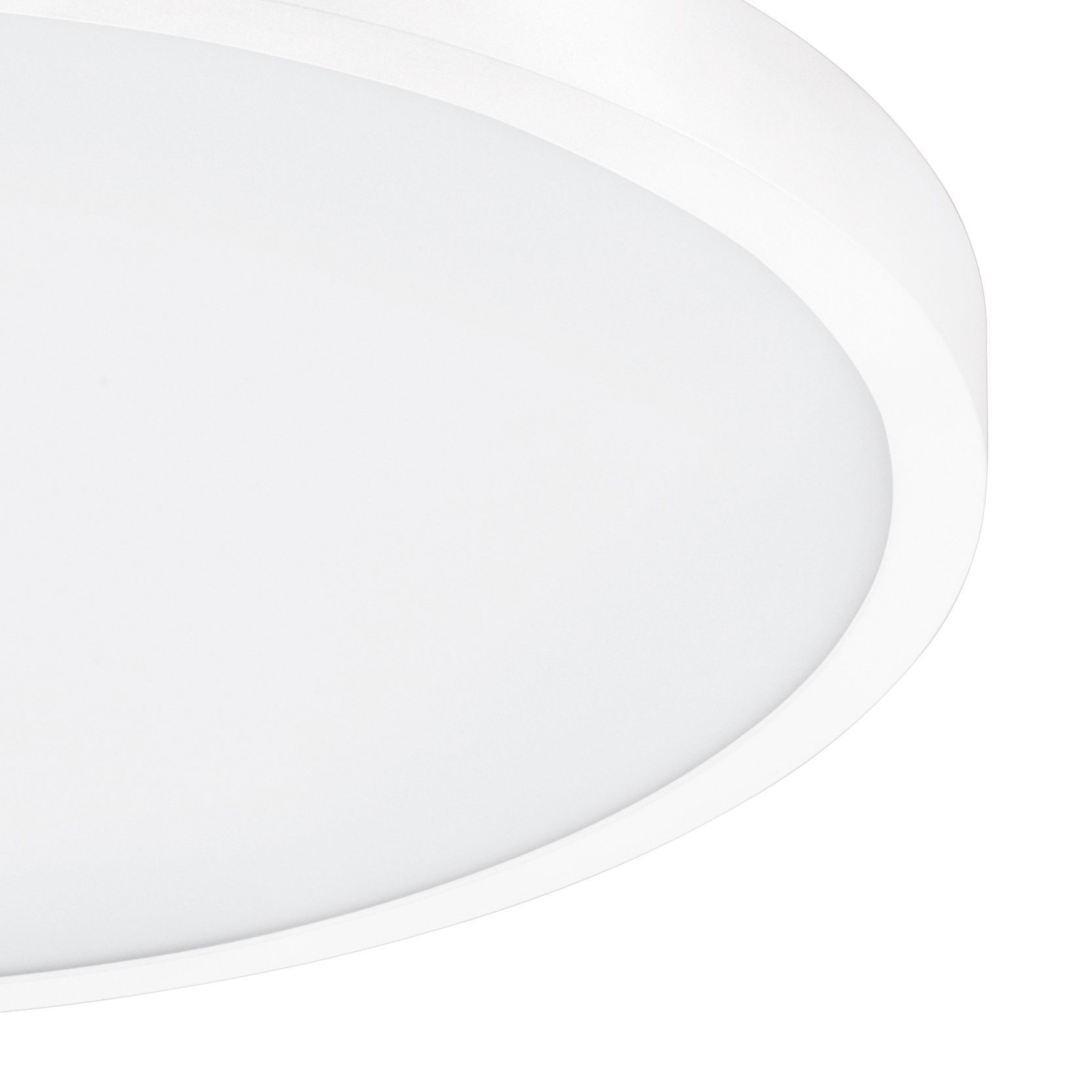 EGLO Aufbauleuchte FUEVA 1, LED fest integriert, Warmweiß, schlankes Design,  nur 3 cm hoch, Durchmesser 40 cm, Aus weißem Aluminium und Kunststoff