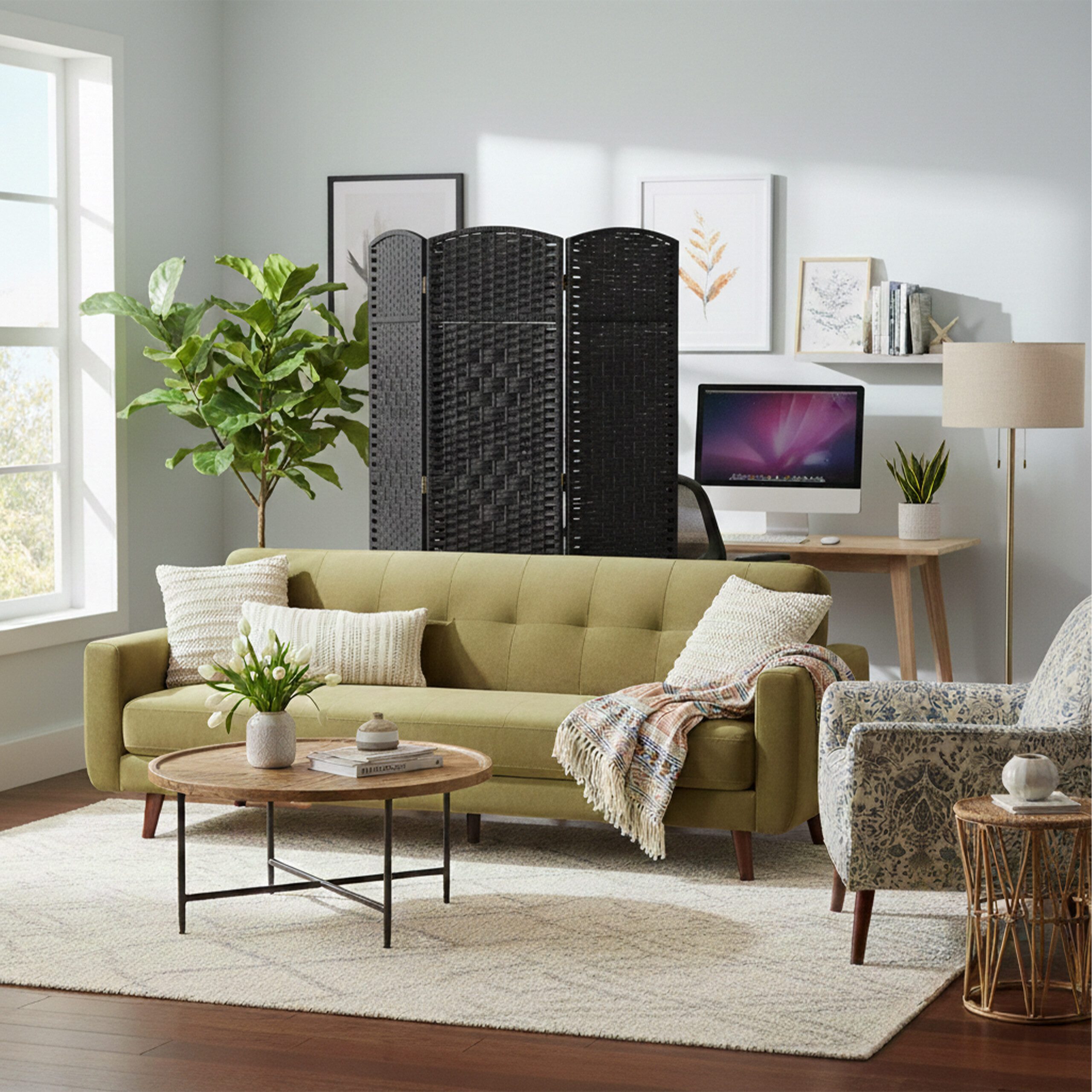 relaxdays Paravent Raumteiler 3 teilig, schwarz