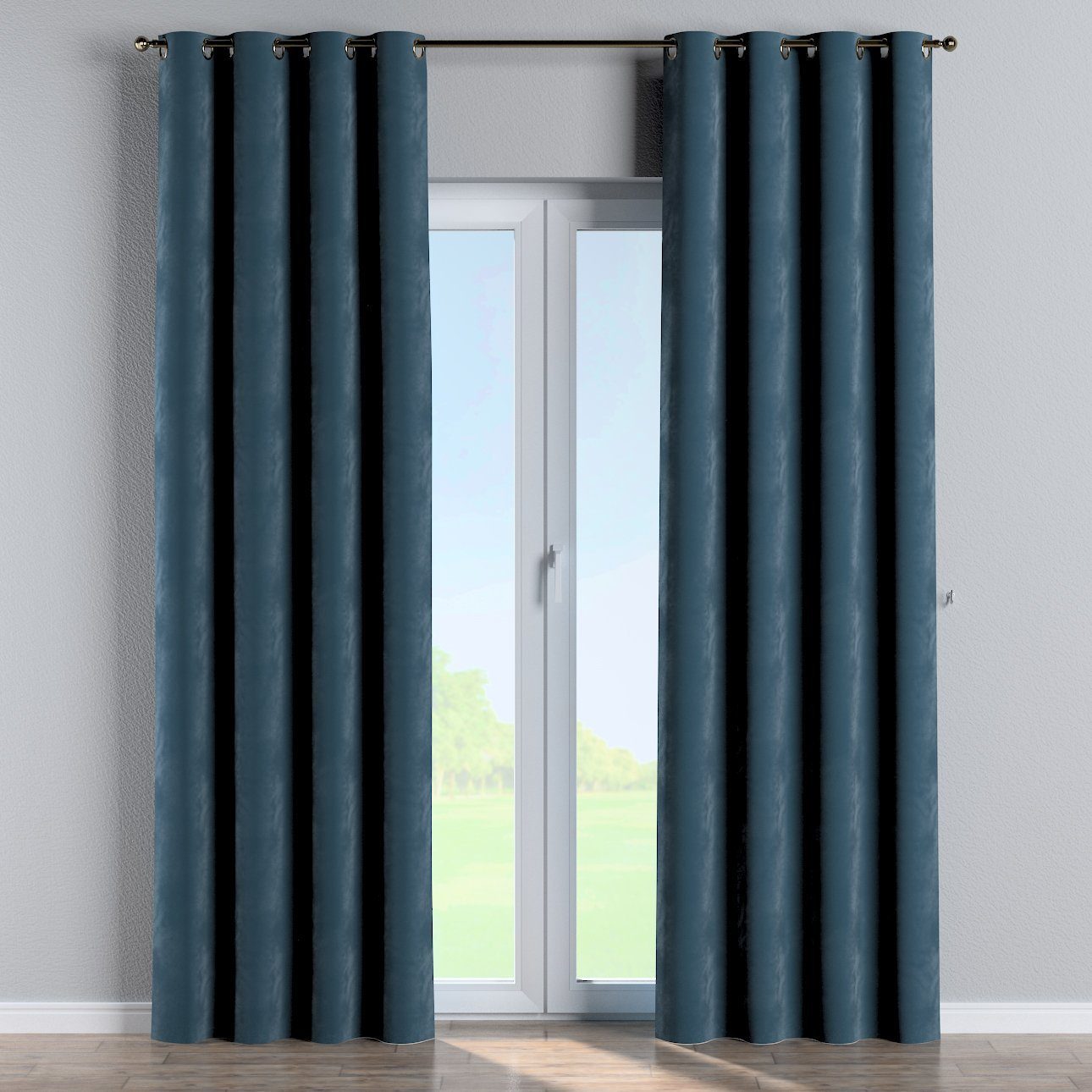 Vorhang Ösenschal 130x100 cm, Velvet, Dekoria blau