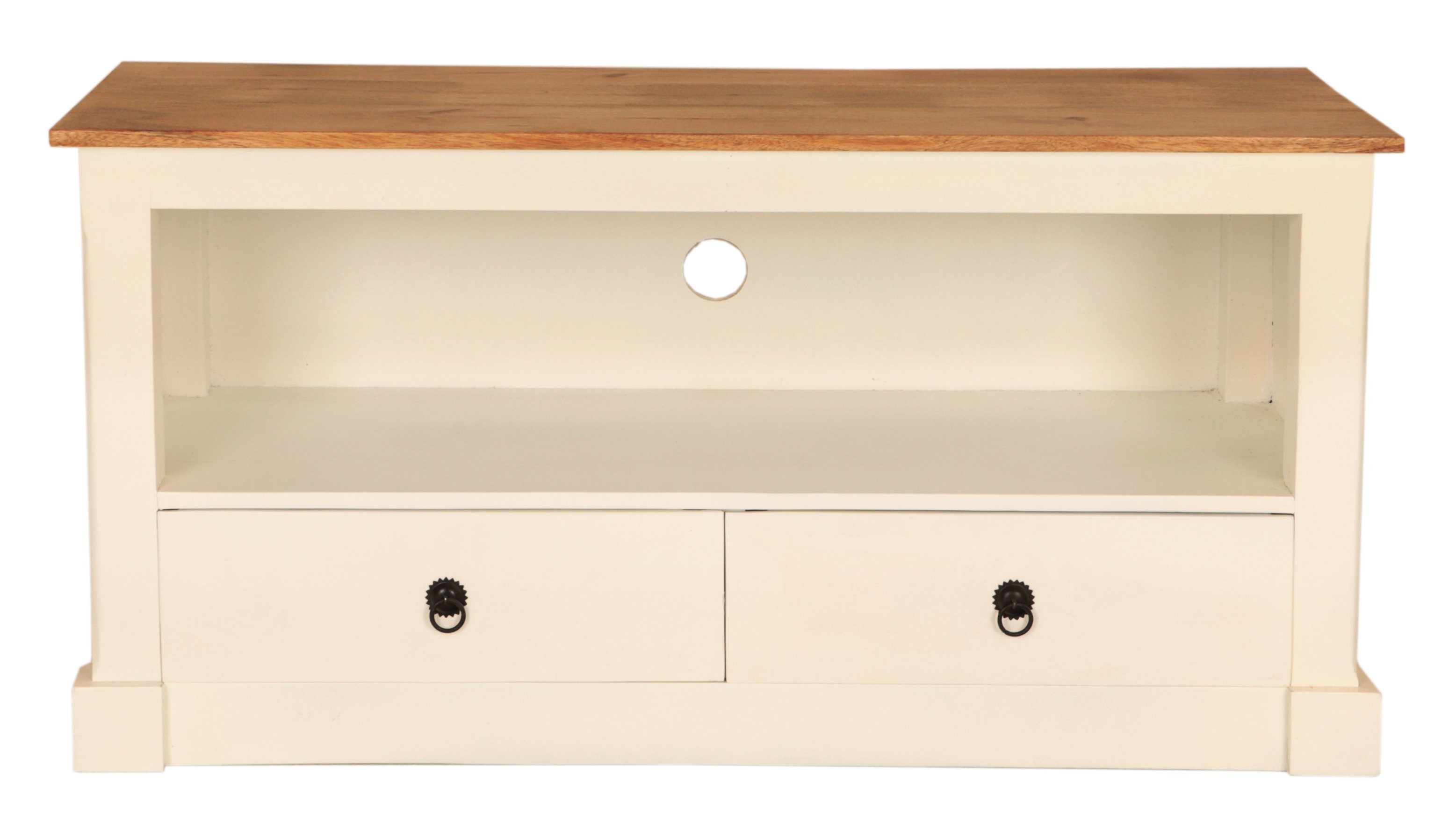 Indischesmoebelhausde TV-Schrank Fernsehtisch Retro 120x60x45 aus Mangoholz Handgefertigt, einzigartig