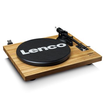Lenco LS-500OK Plattenspieler (elektrisch, 60W RMS externe Holzlautsprecher, 33/45 U/min und Bluetooth Streaming)