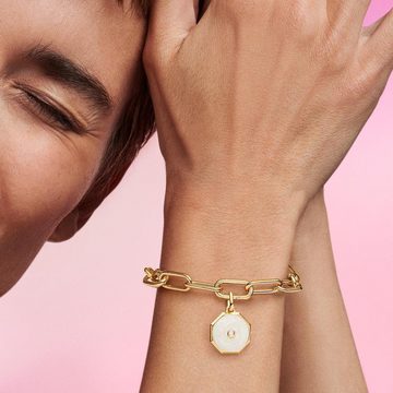 Pandora Charm-Einhänger Glückshufeisen Medaillon für Damen mit Emaille von PANDORA, IP Gold