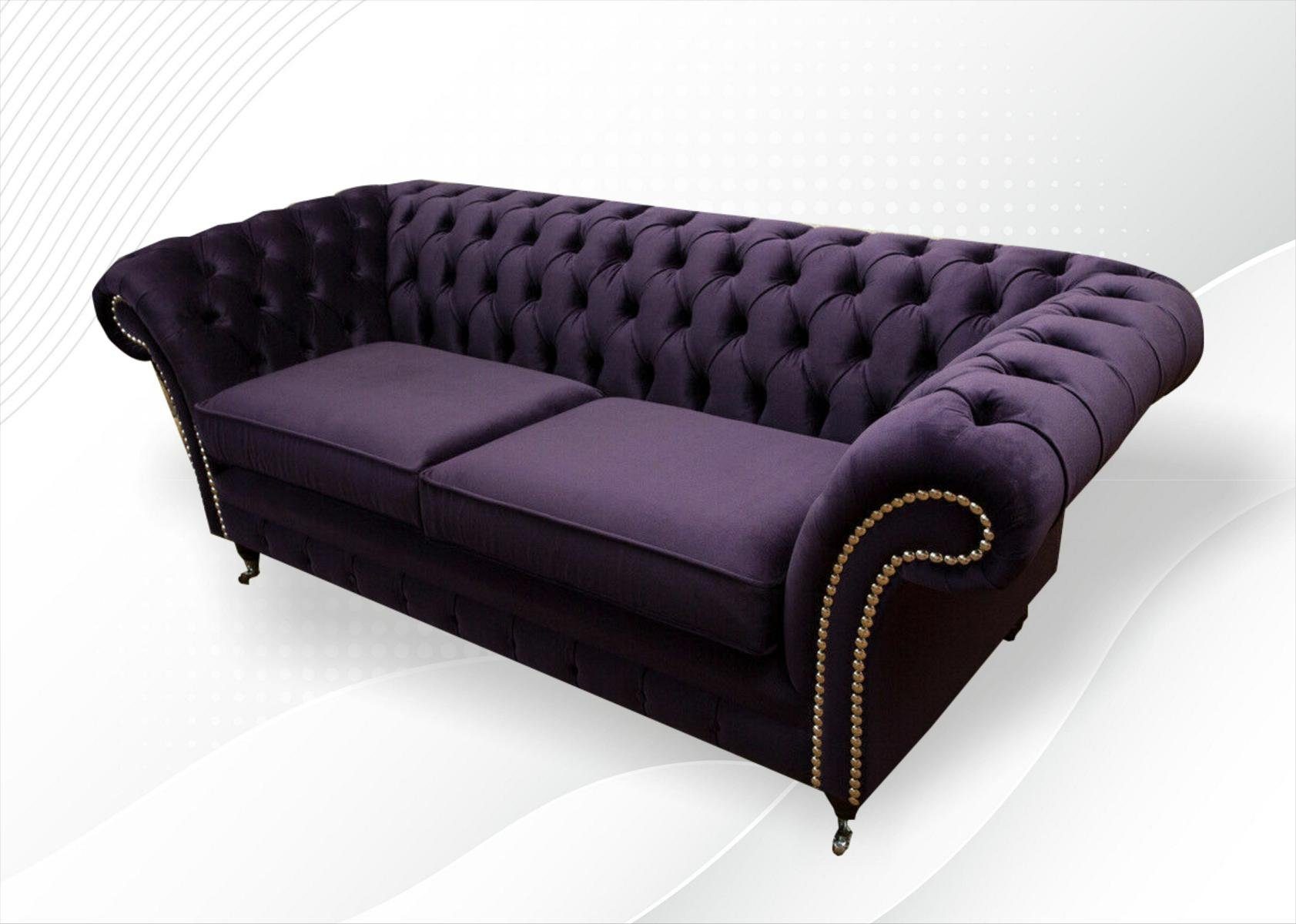 Sofa Sitzer Couch 225 Chesterfield 3 Chesterfield-Sofa, Design JVmoebel cm