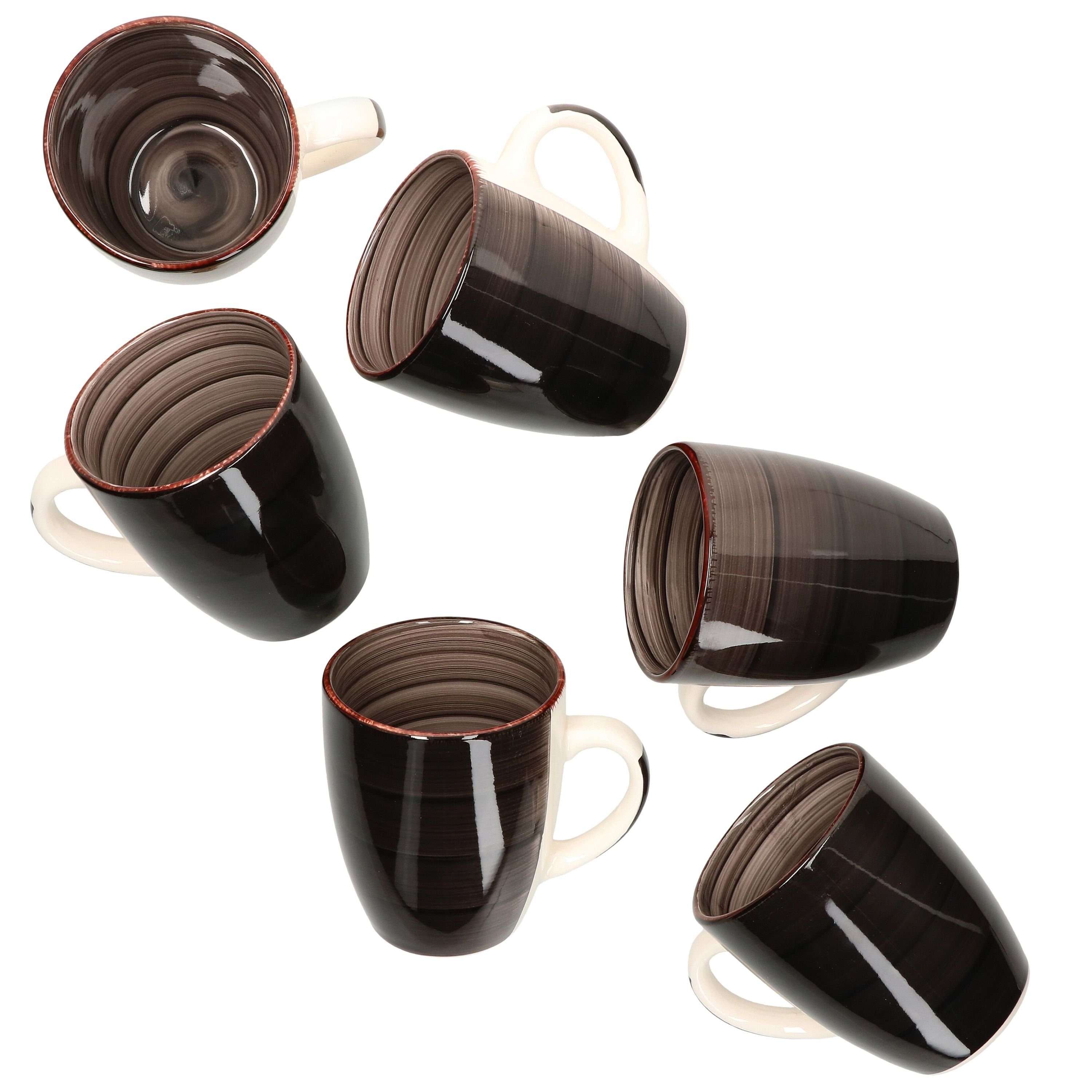 MamboCat Becher 6er Set Coffeeblack Kaffeebecher mit Henkel schwarz - 24326256