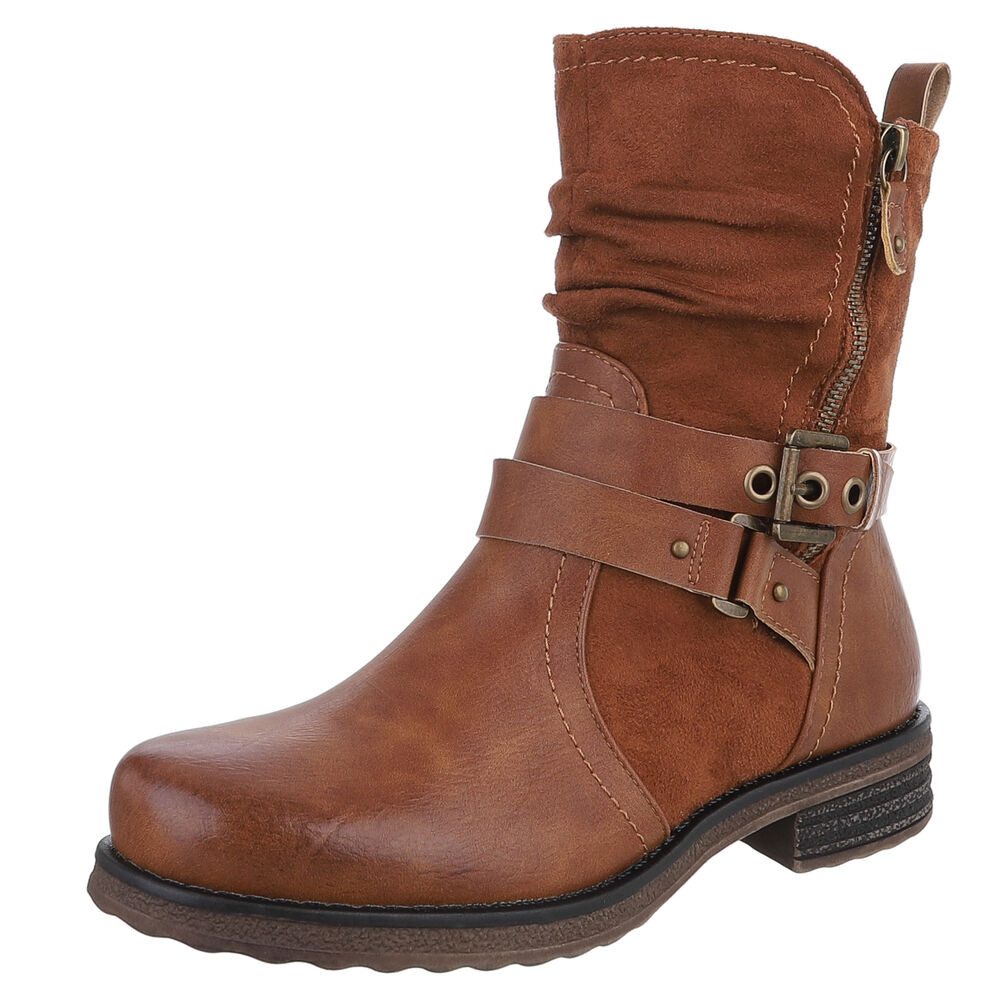 Ital-Design Stylischer Stretch-Stiefel mit Schnalle und günstig online kaufen