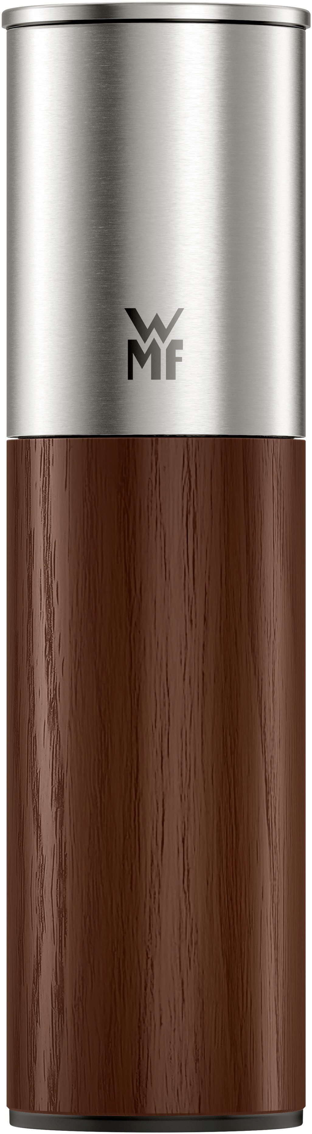 WMF Gewürzmühle Nature Pro Edelstahl manuell, (1 Stück), Keramikmahlwerk, einstellbarer Mahlgrad, Aromaschutzdeckel, Holz