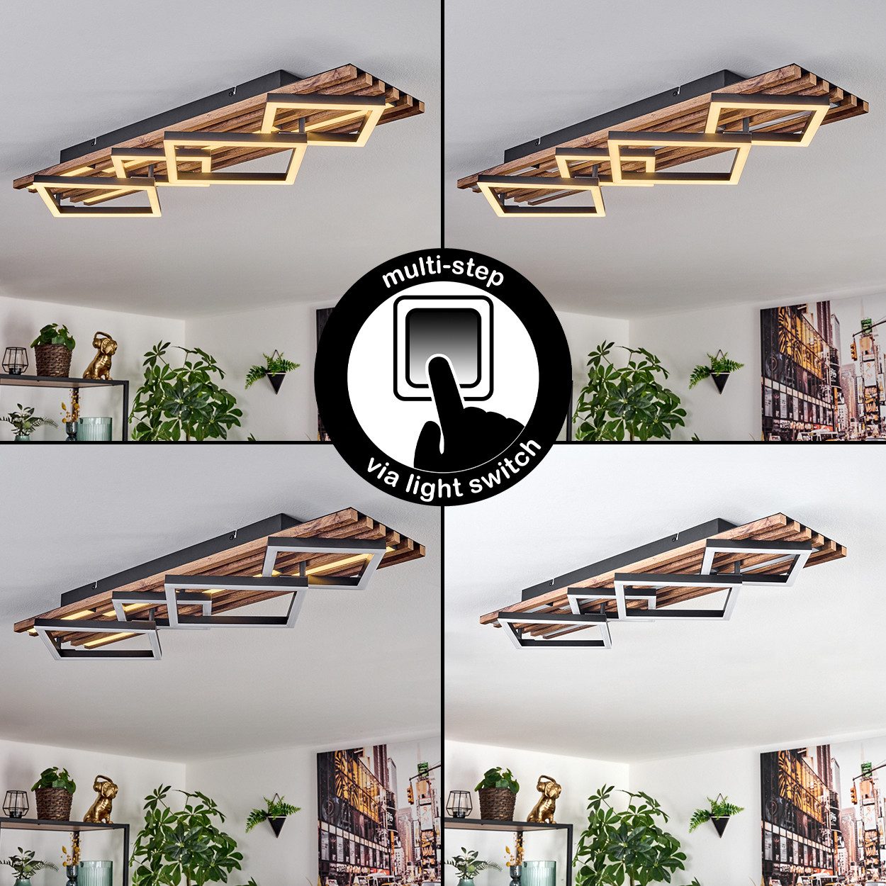 hofstein Deckenleuchte Deckenlampe aus Metall/MDF/Kunststoff, ohne Leuchtmi günstig online kaufen