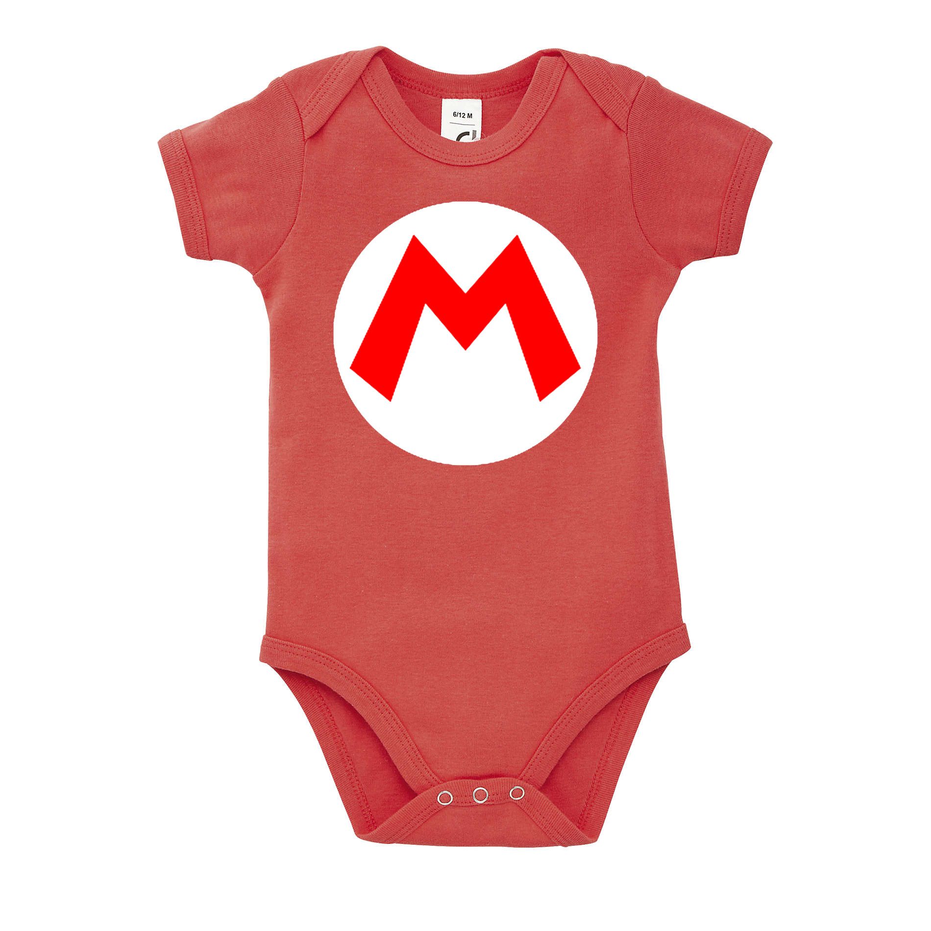 Blondie & Brownie Strampler Mario Luigi Wario Peach Logo Print Baby Body Strampler Motiv Design (Einzelartikel, Einzelartikel) Mario Brüder Babybody Printmotiv