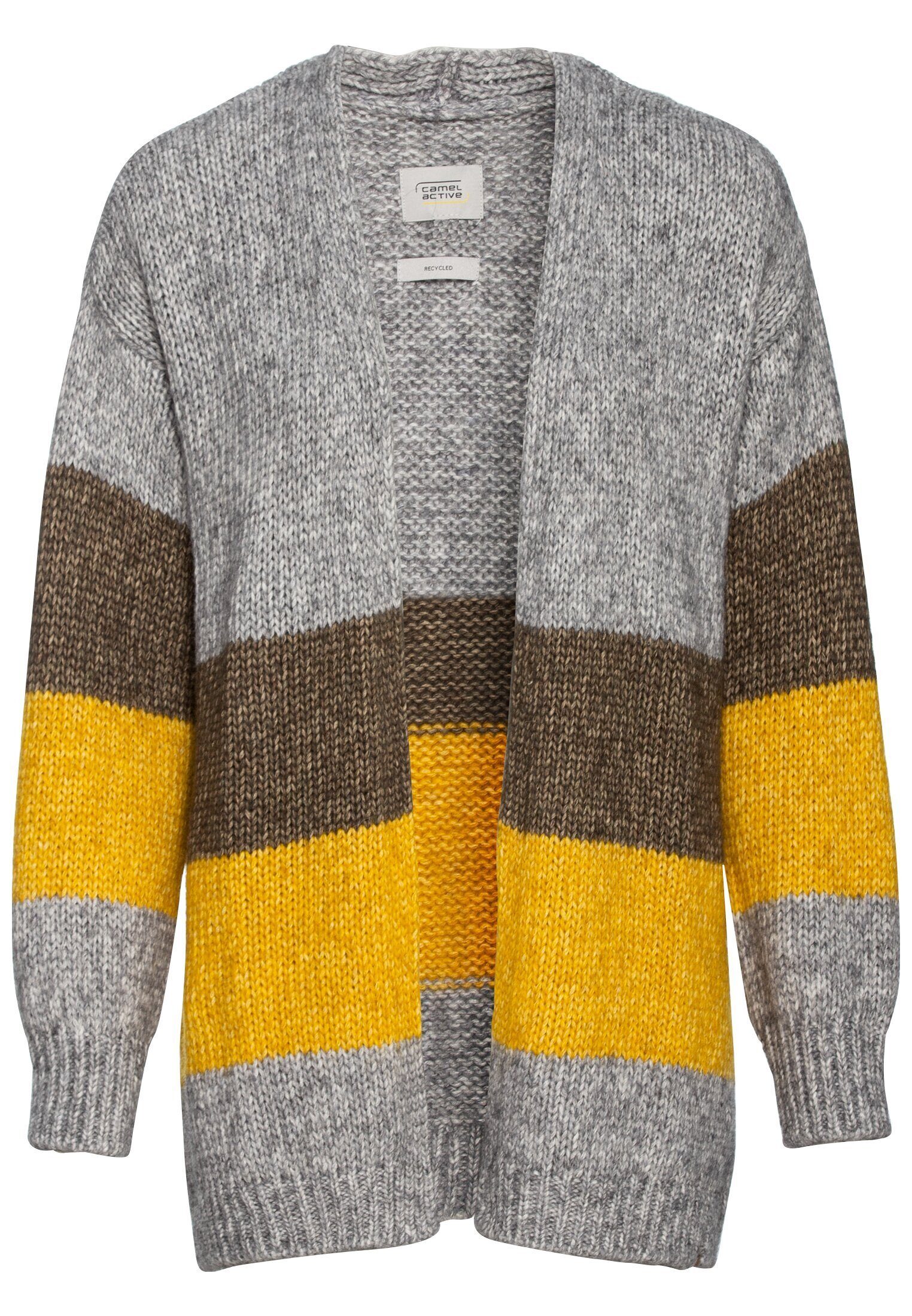 camel active Cardigan aus Markenlabel recyceltem Materialmix