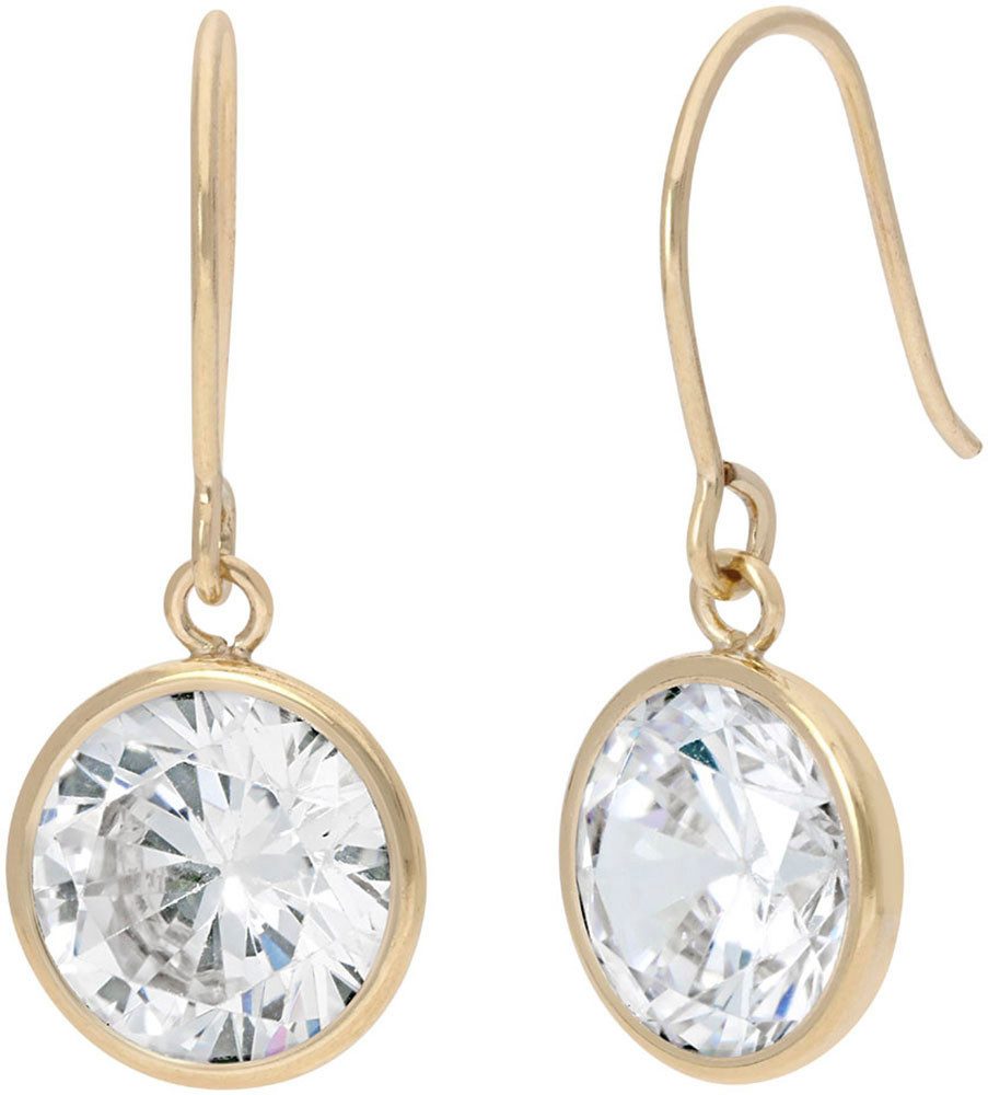 Firetti Paar Ohrhaken Schmuck Geschenk Gold 375 Ohrschmuck Ohrringe Solitär, mit Zirkonia (synth)