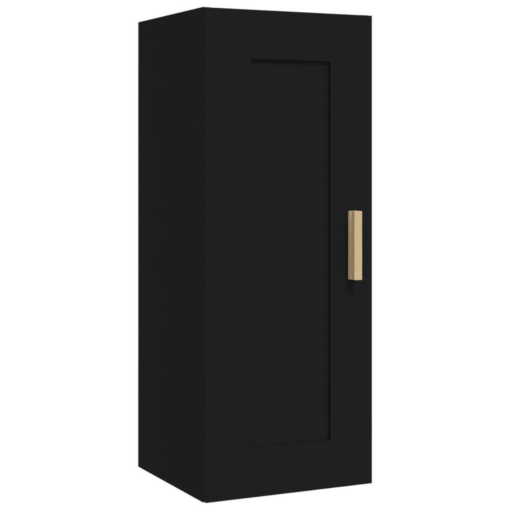 furnicato Wandregal Holzwerkstoff cm 35x34x90 Schwarz Wandschrank