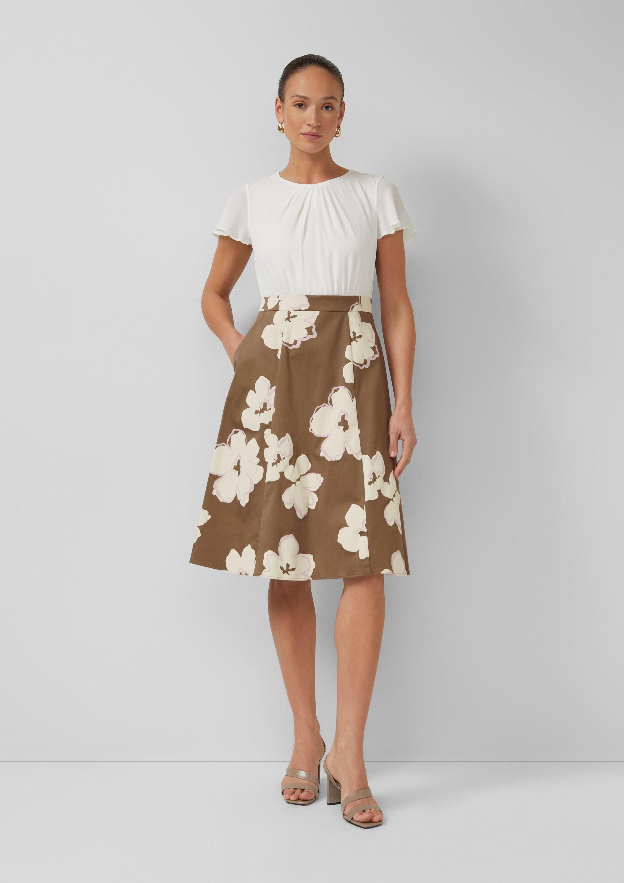 s.Oliver Midikleid Kleid Elegantes Etuikleid mit Popeline-Rock