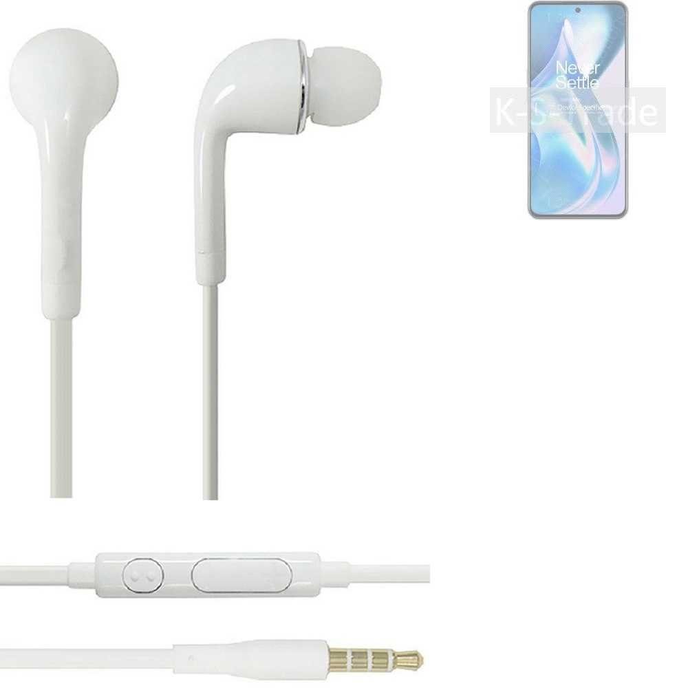 K-S-Trade für OnePlus Ace In-Ear-Kopfhörer (Kopfhörer Headset mit Mikrofon u Lautstärkeregler weiß 3,5mm)
