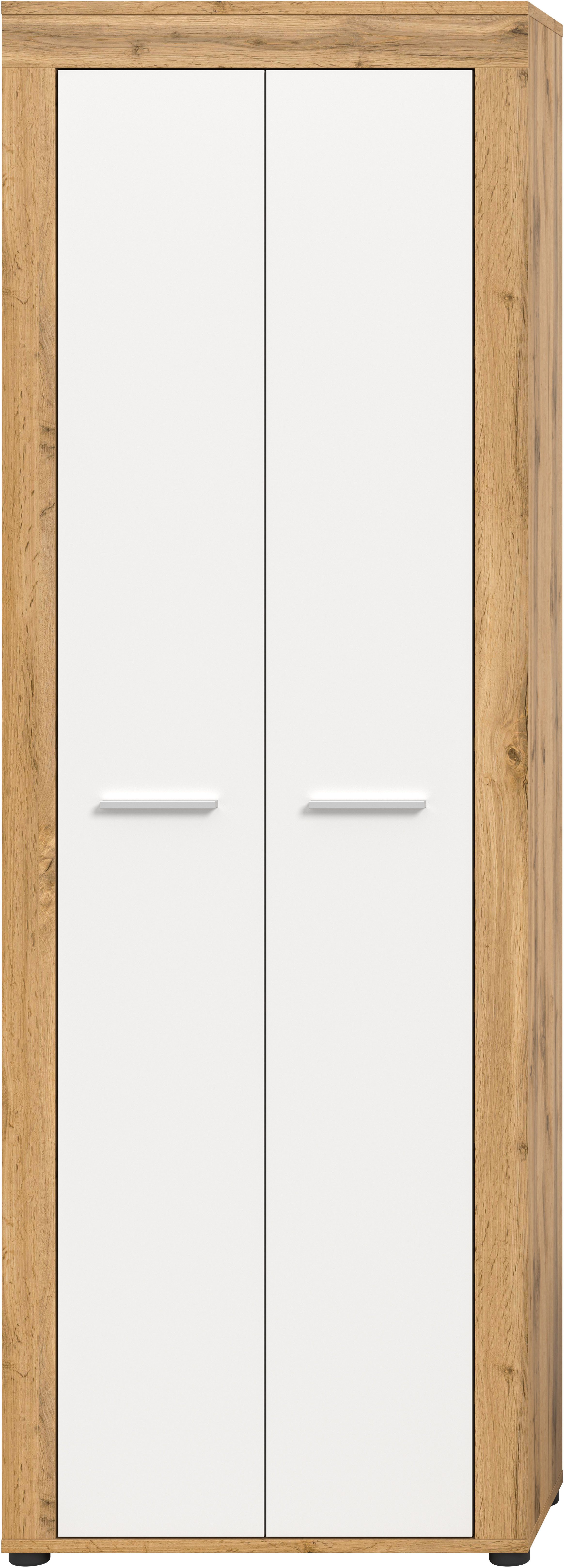 OTTO home Schuhschrank AOSTA, Höhe 191cm, 2 Türen, 10 Einlegeböden, 11 Fächer (1-St., in verschiedenen Farbausführungen erhältlich, individuell kombinierbar) Hochschrank, Schrank, Flurschrank, Garderobenschrank, Universalschrank