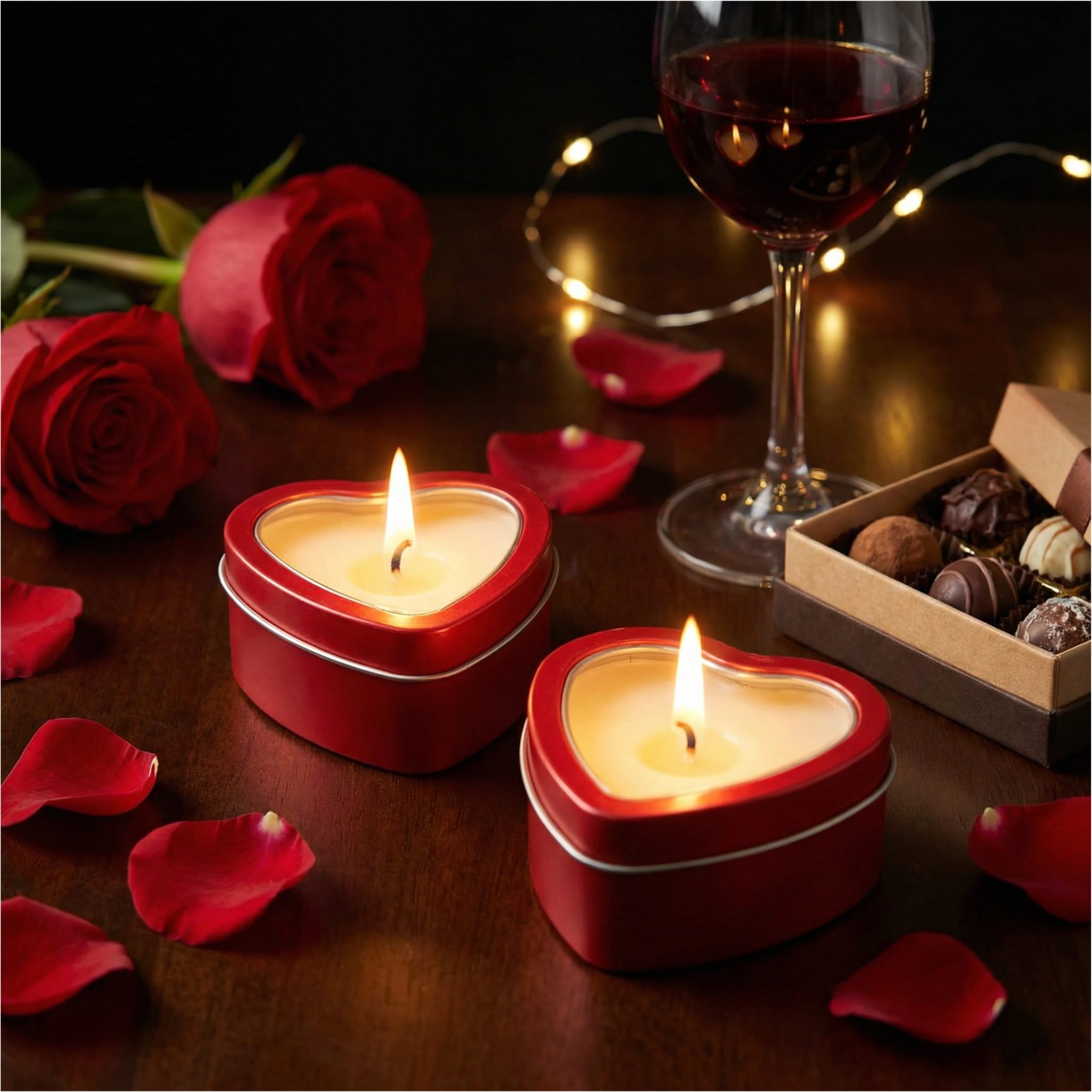 WS-Trend Formkerze Handgemachte Liebe Herzen Sojawachs Kerze duftfrei 2-er Set (Set, 2-tlg)
