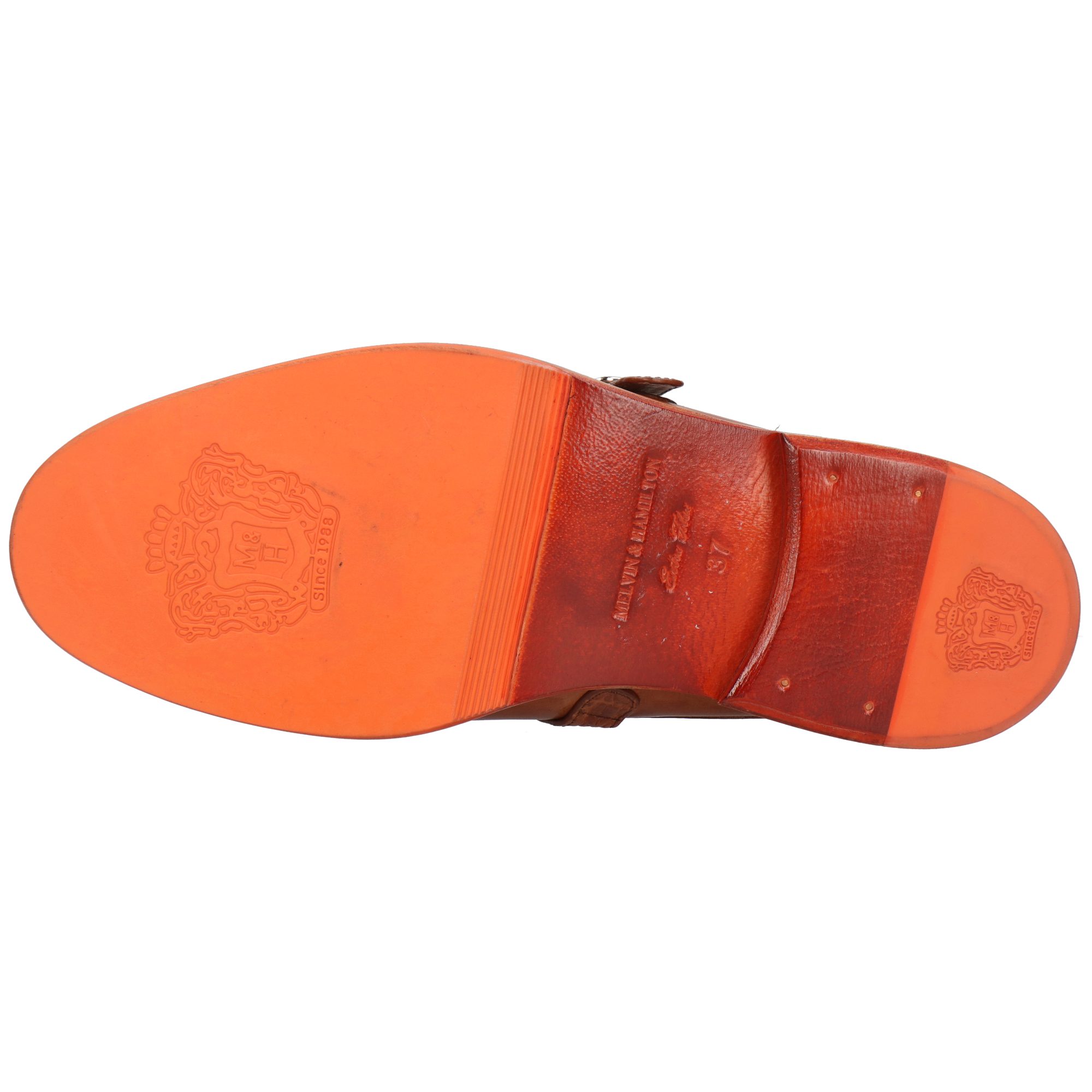 Melvin & Hamilton Gianna 7 Leder-Pantoletten für Damen Pantolette Flache Absätze, Vegetabile Gerbung, Von Hand geflochten