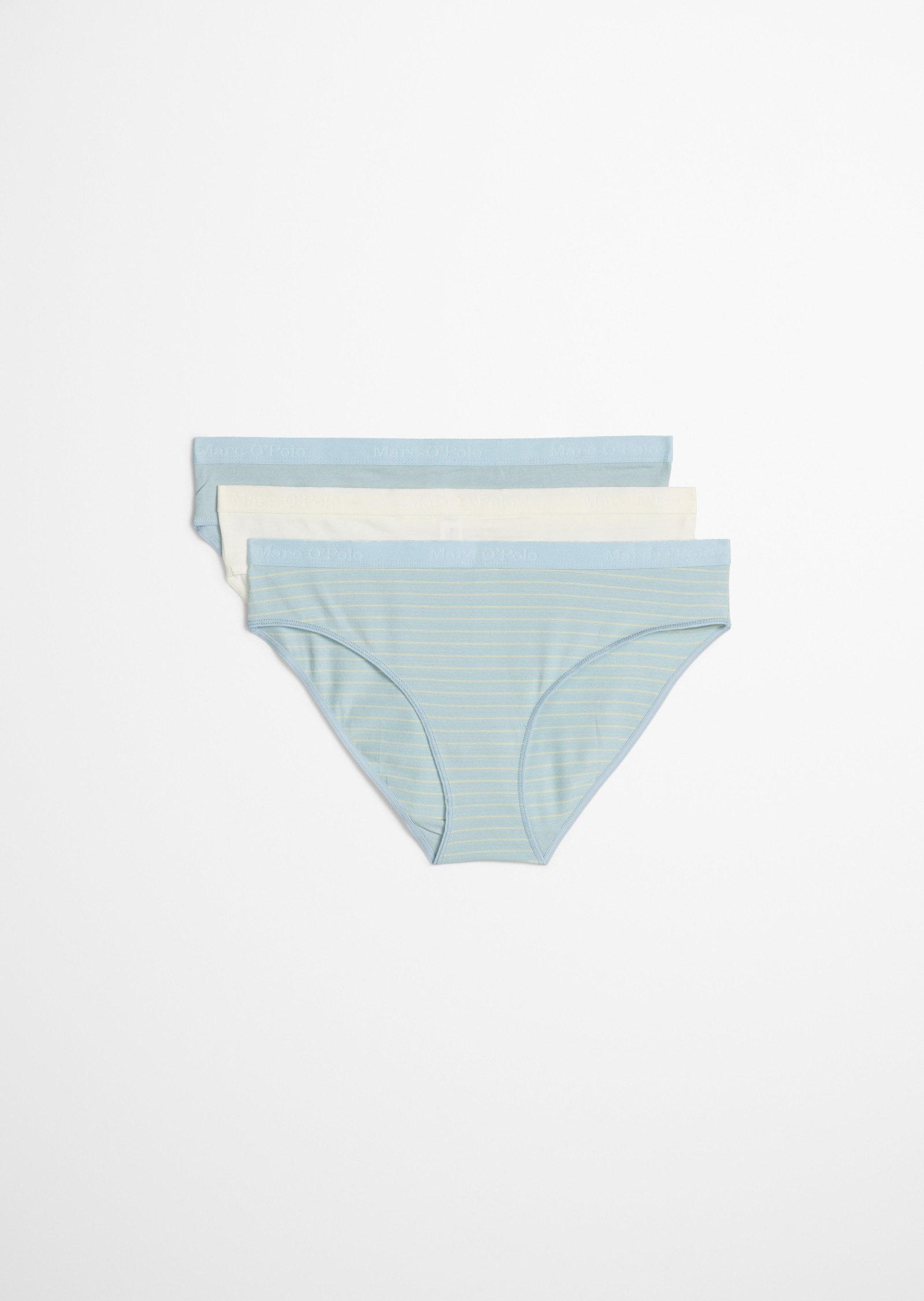 Marc O'Polo Slip Essentials (3er Pack) mit elastischem Logobund, uni und gestreift