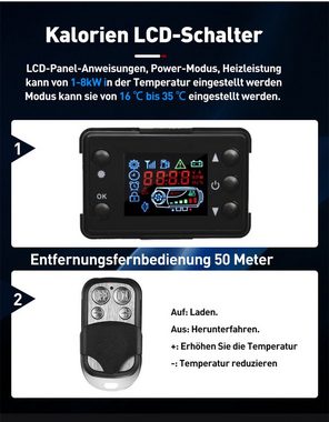 Hcalory Heizgerät, 8000 W, Lufterhitzer Standheizung+Fernbedienung All IN 1