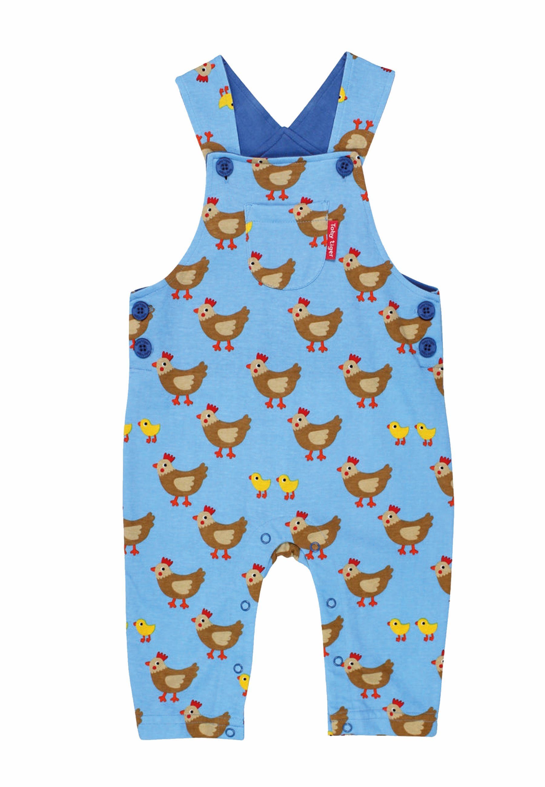 Toby Tiger Latzhose Latzhose mit Hühner und Küken Print