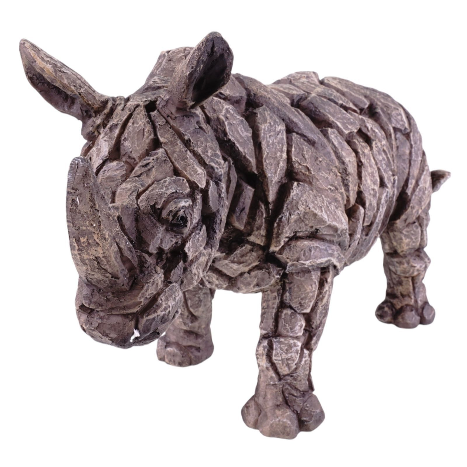 Kremers Schatzkiste Dekofigur Nashorn Großes Rhino als Skulptur aus Polyresin handbemalt 40 cm