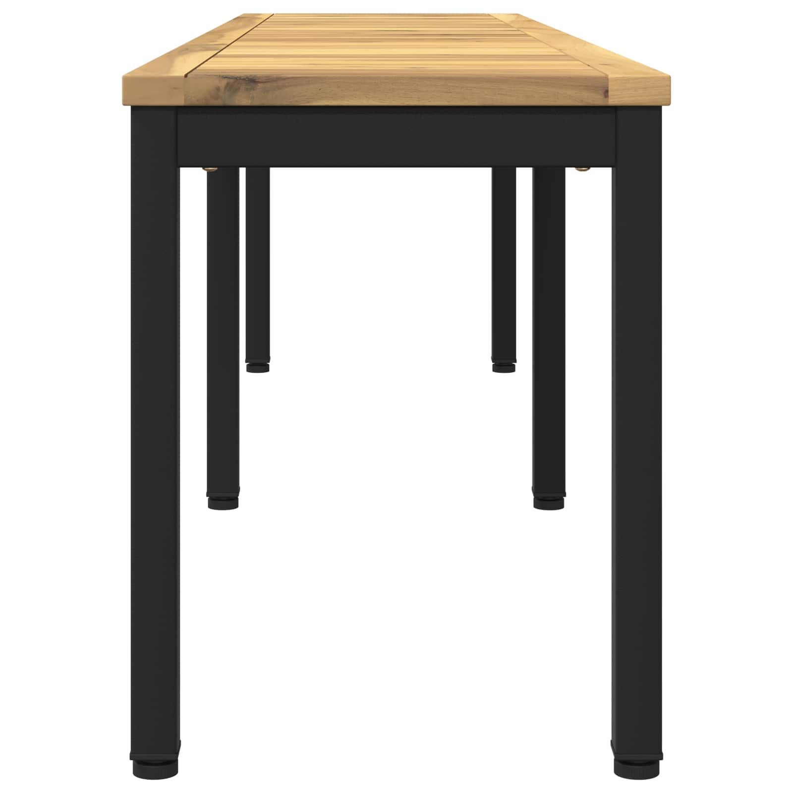 vidaXL Gartenbank Gartenbank 161 x 35 x 45 cm Massivholz Weiß und Schwarz (1-St)