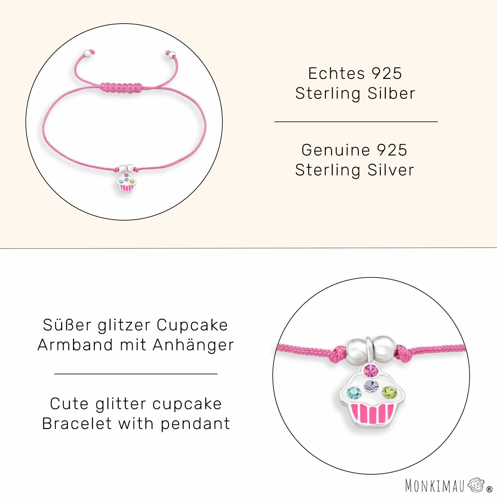 Monkimau Silberarmband Armband mit 925 Anhänger aus Kuchen Silber (Packung) Cupcake