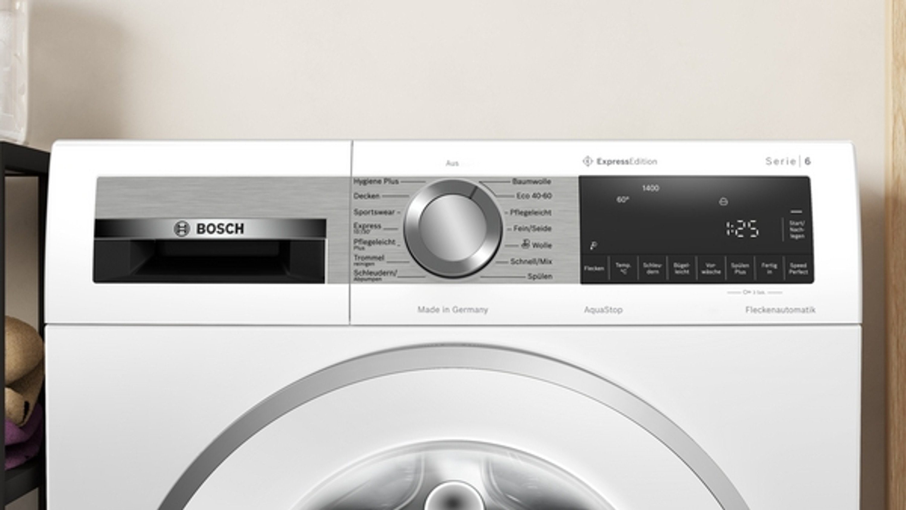 BOSCH Waschmaschine 6 WGG2441H0, 9 kg, 1400 U/min, Eco Silence Drive, AquaStop, Nachlegefunktion