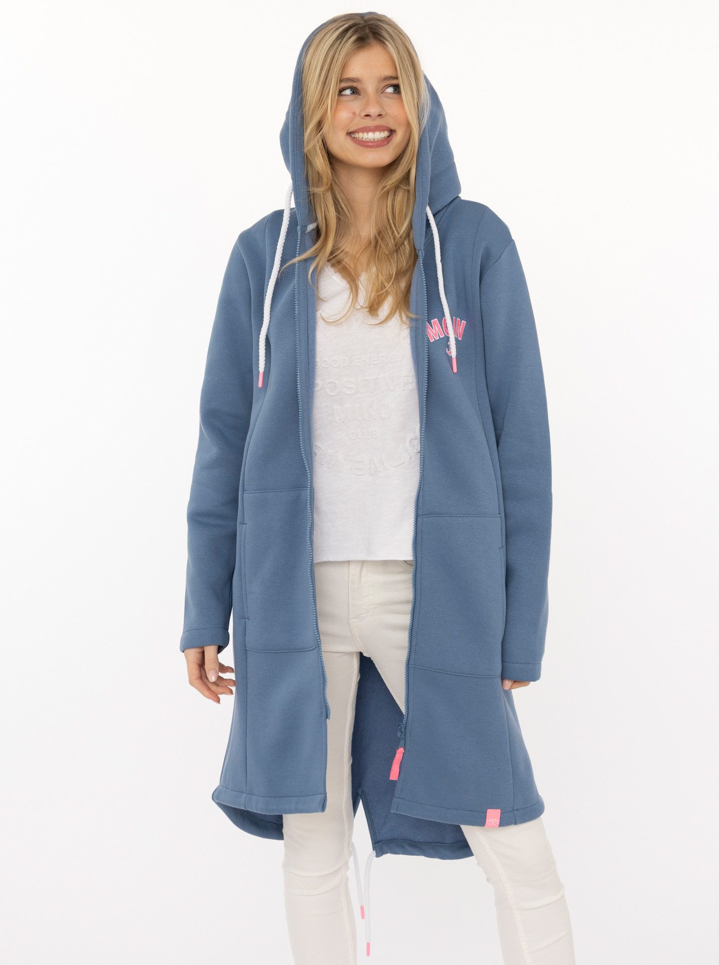 Zwillingsherz Jerseymantel "Moin Classic" martimier Look, Moin Stickerei vorne und hinten, mit Taschen